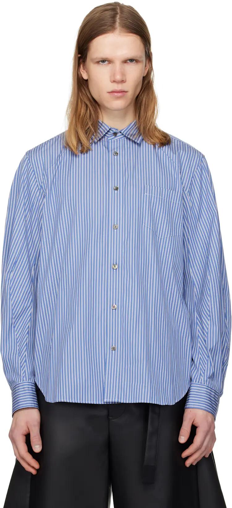 Blue Poplin Shirt by SACAI