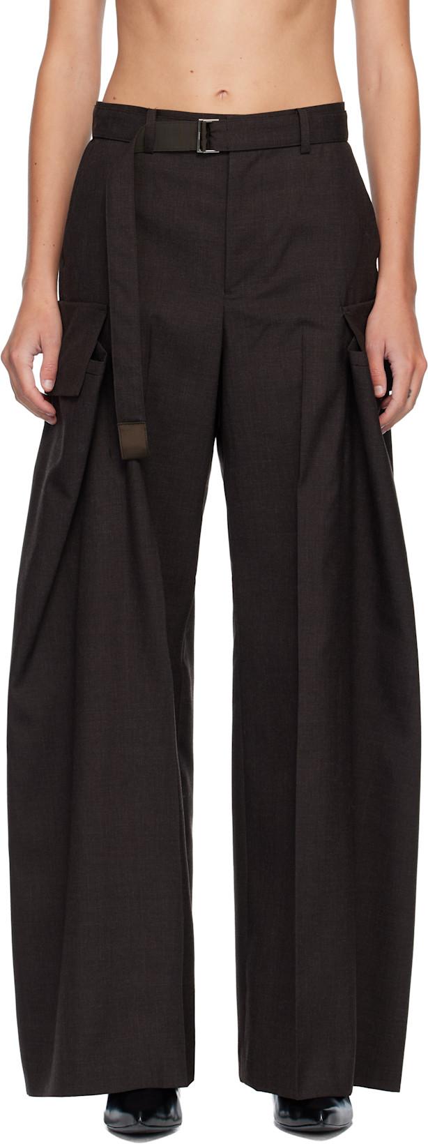 Brown Suiting Trousers by SACAI