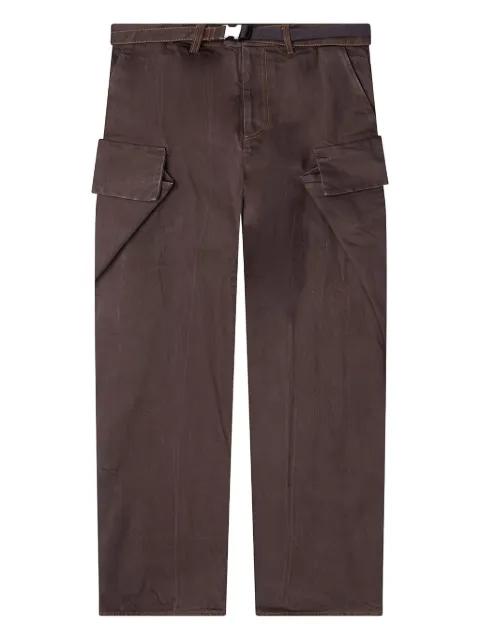 Buckle cargo denim pants by SACAI