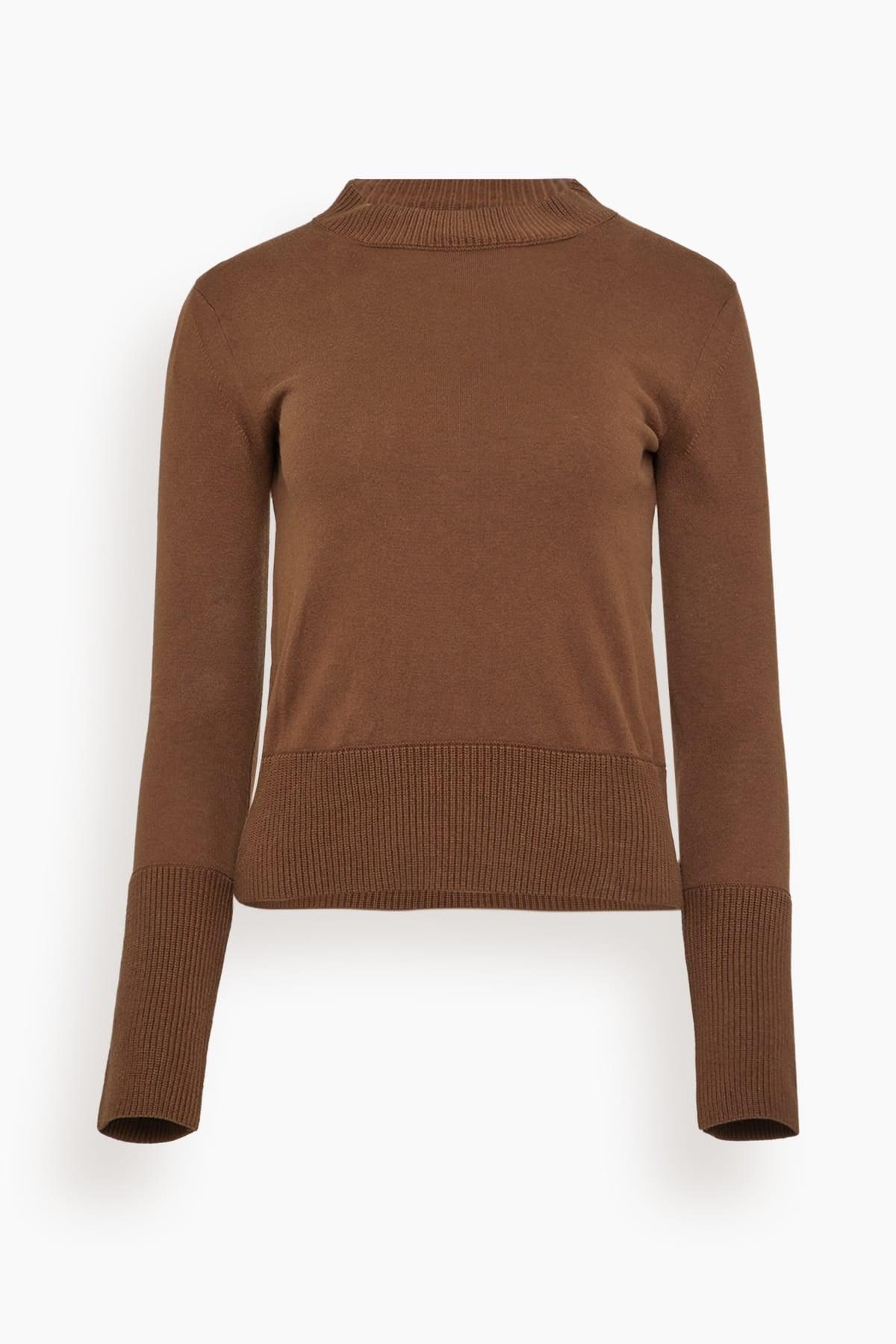 Cotton Cashmere Knit Pullover in Brown by SACAI