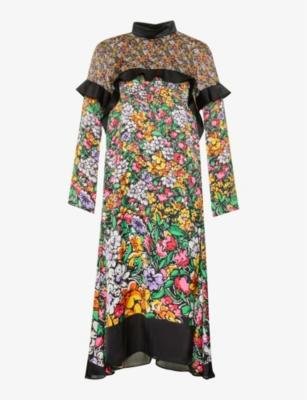 Floral-print woven midi dress by SACAI