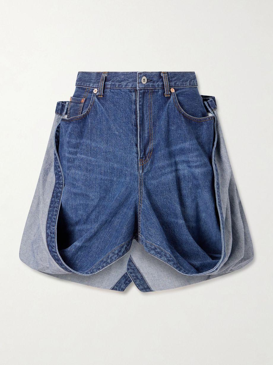 Folded denim skirt by SACAI