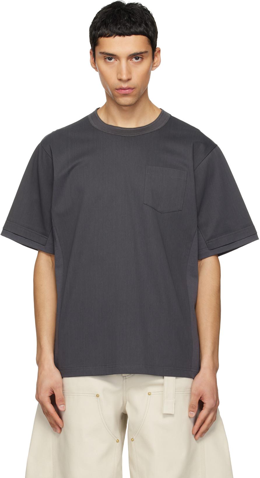 Gray Cotton Jersey T-shirt by SACAI