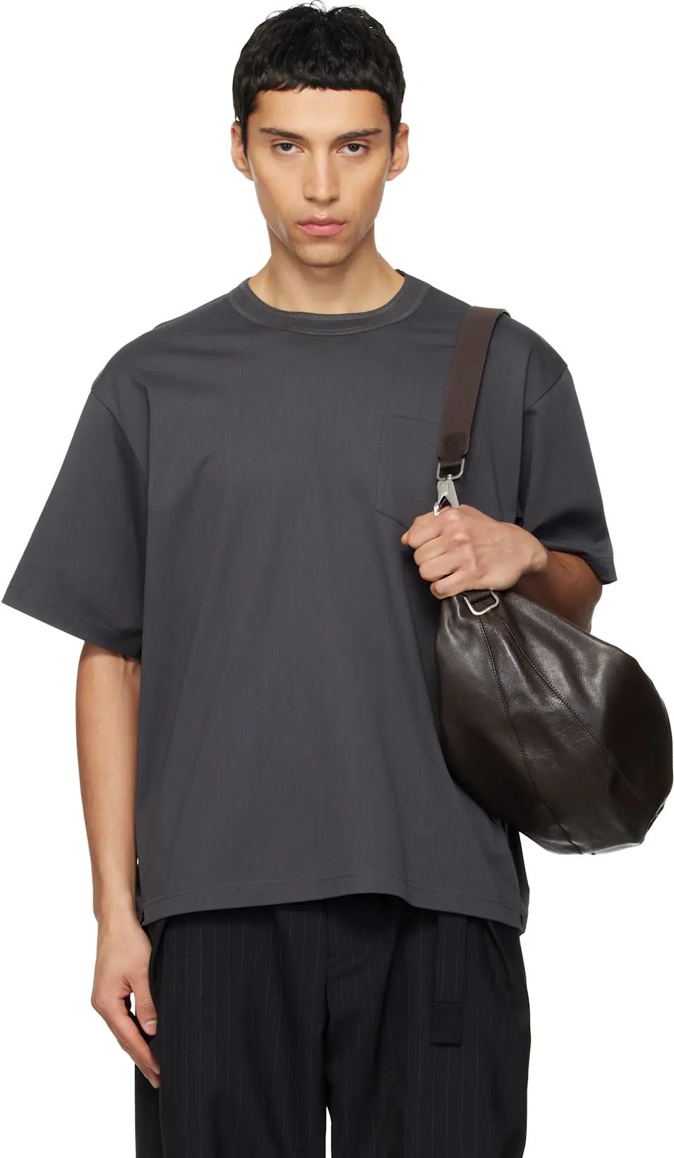 Gray Cotton Jersey T-shirt by SACAI