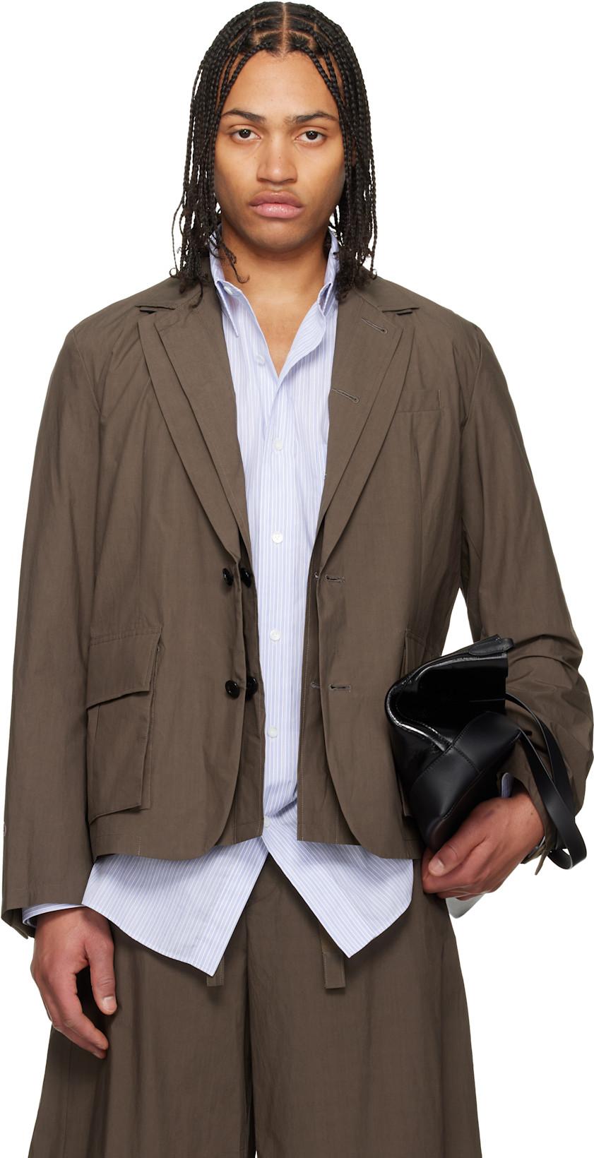 Khaki Cotton Typewriter Blazer by SACAI