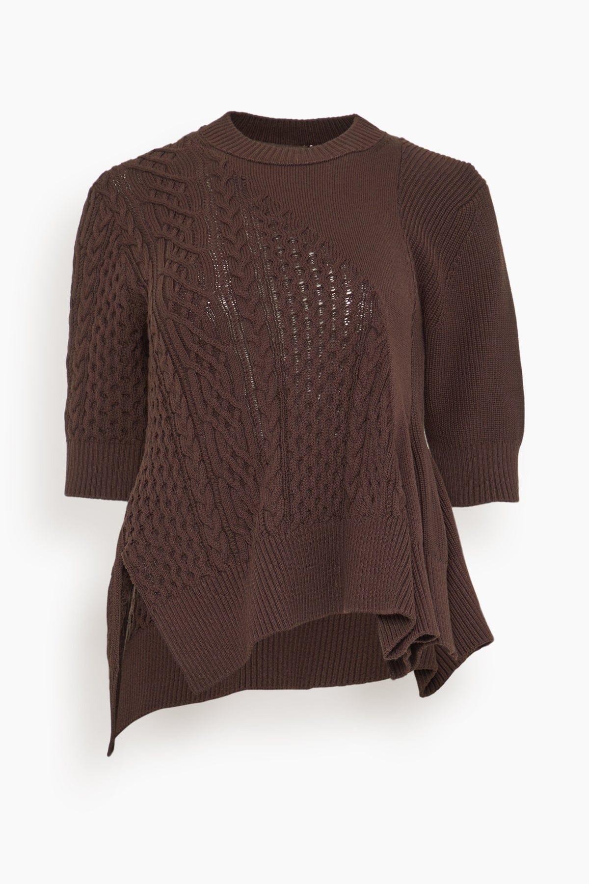 Knit Pullover in Brown by SACAI