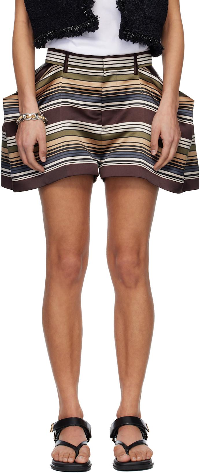 Multicolor Horizontal Stripe Shorts by SACAI