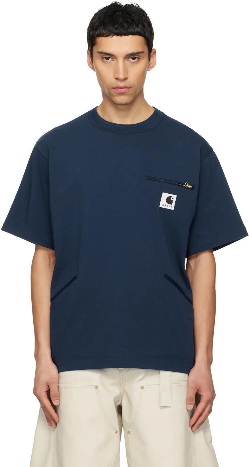 Navy Carhartt WIP Edition Cotton Jersey T-shirt by SACAI