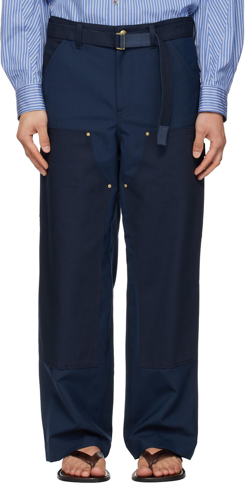 Navy Carhartt WIP Edition Duck Trousers by SACAI