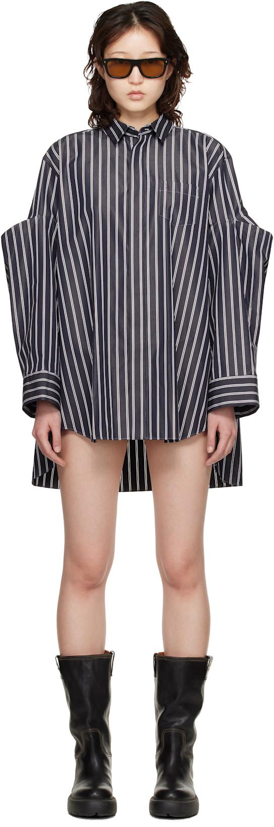 Navy Poplin Shirt Minidress by SACAI