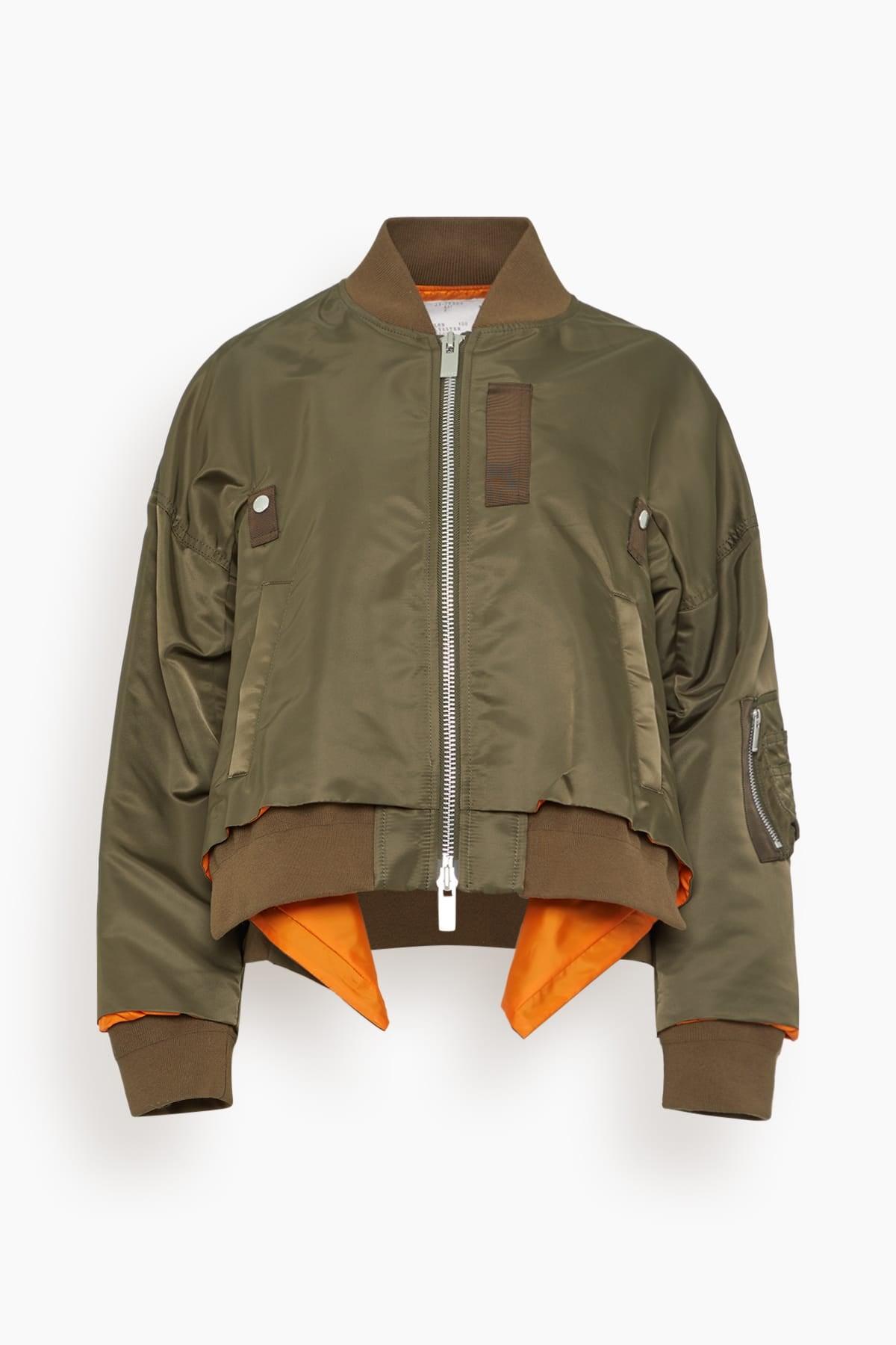 Nylon Twill Blouson in Dark Khaki by SACAI