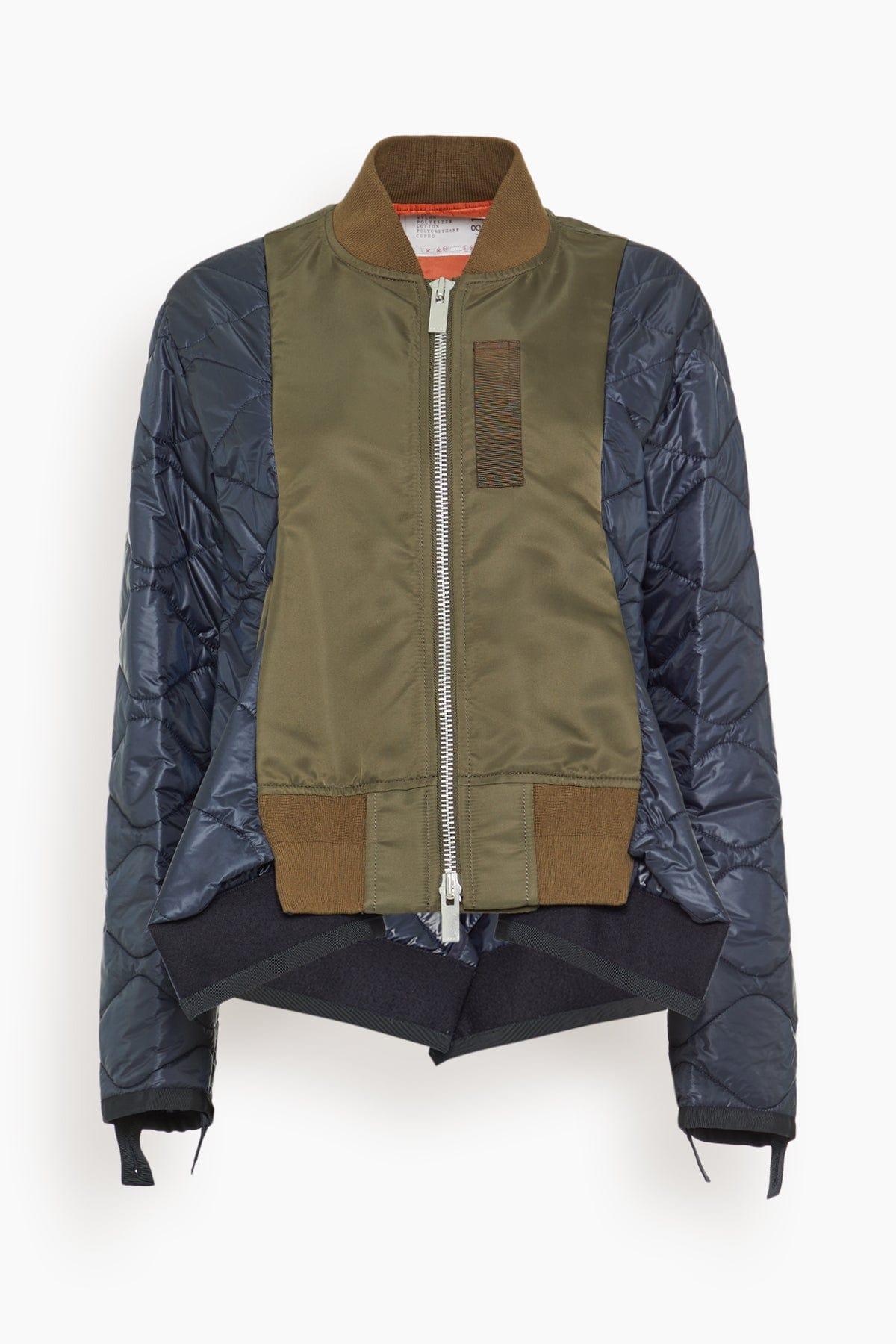 Nylon Twill Blouson in Dark Khaki/Navy by SACAI