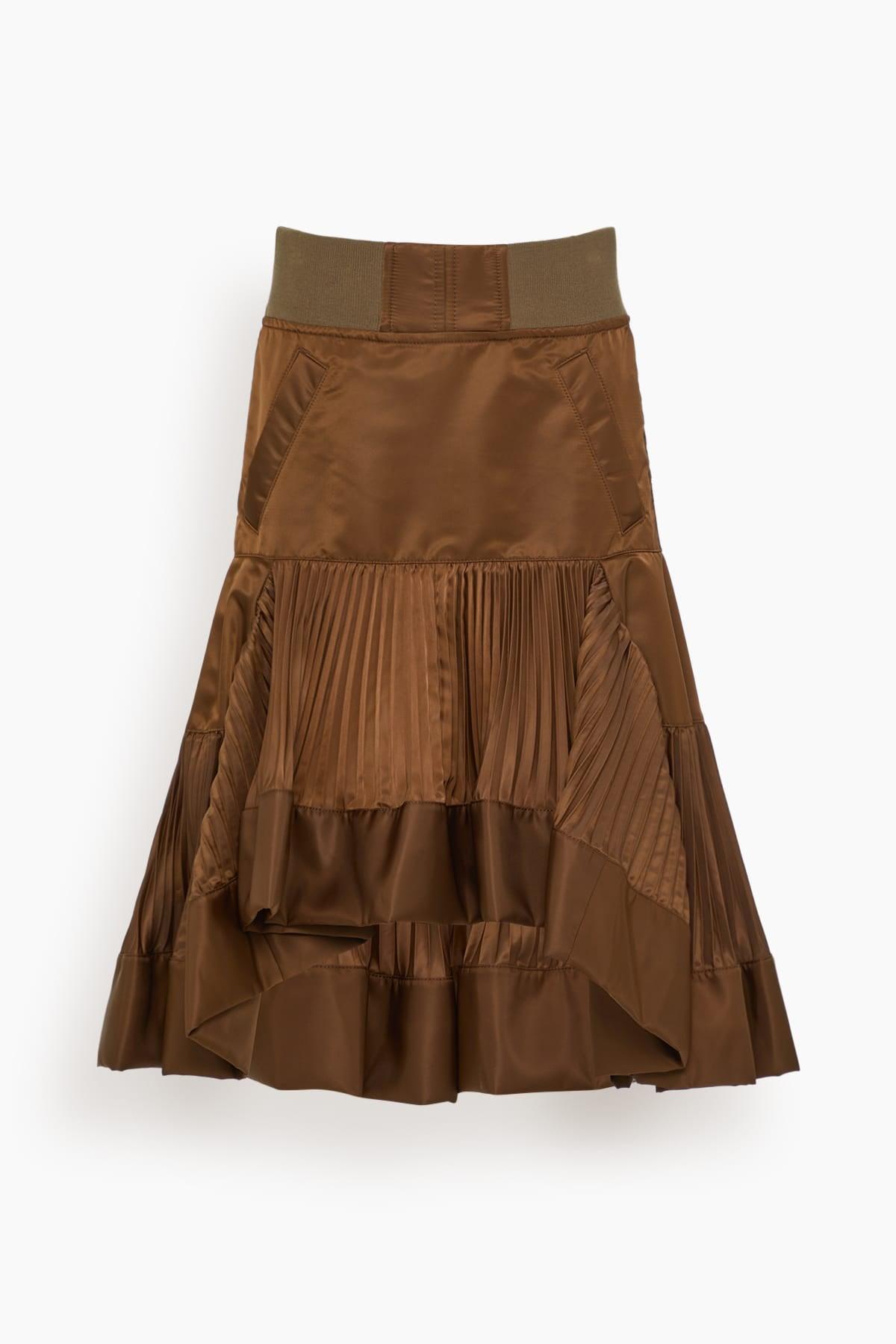 Nylon Twill Skirt in Brown by SACAI