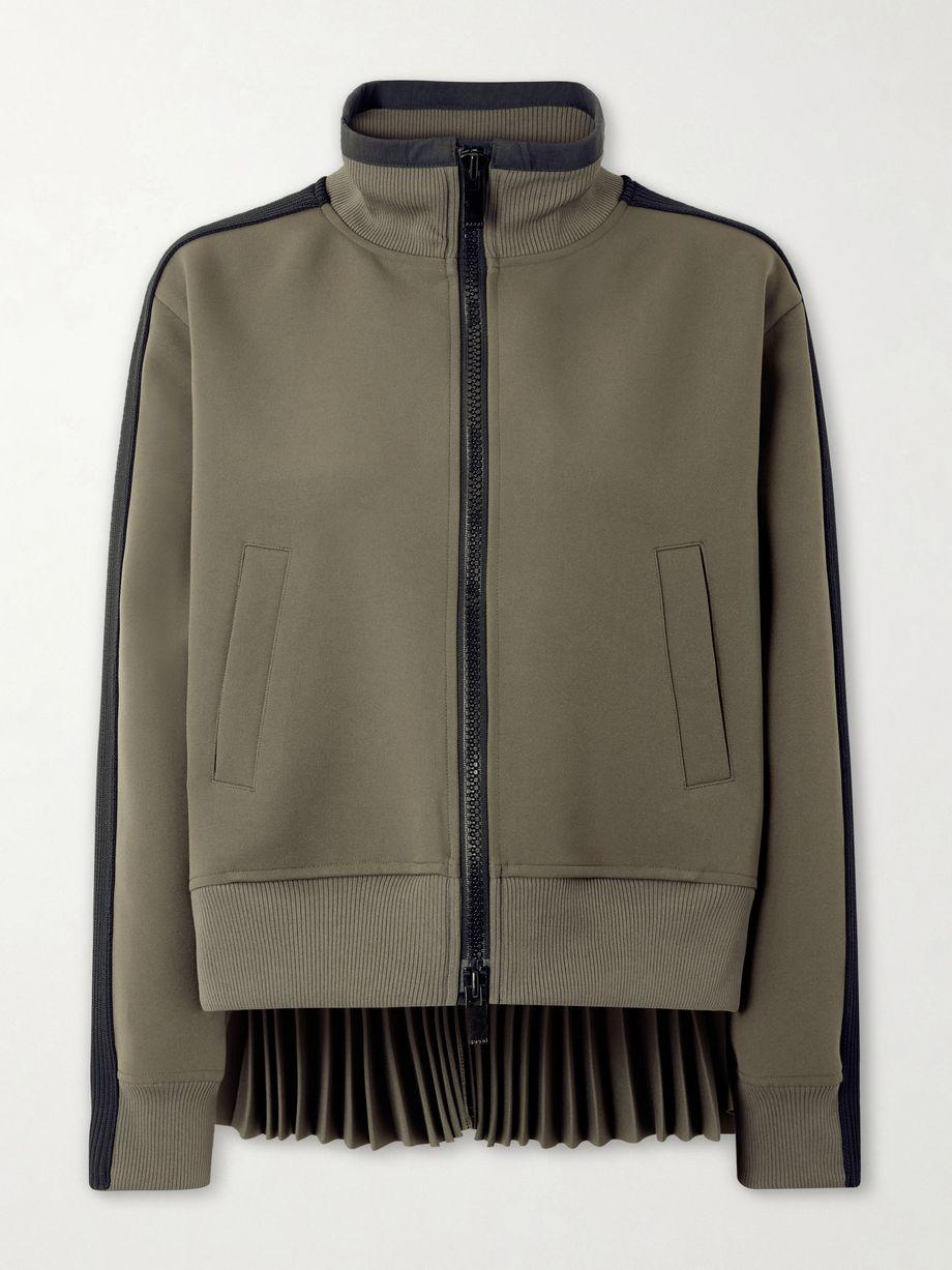 Pleated tech-jersey blouson jacket by SACAI Pleated tech-jersey blouson jacket by SACAI