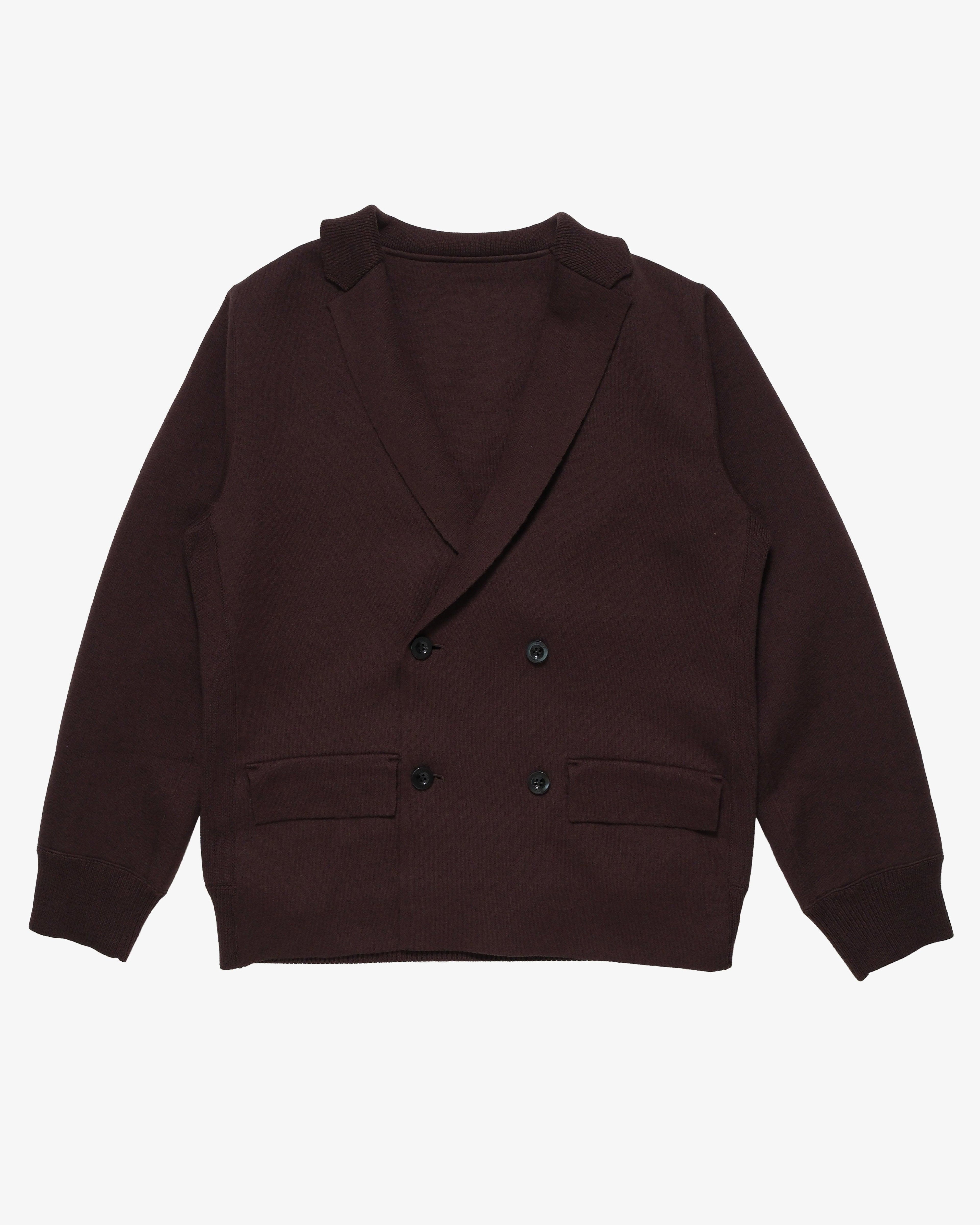 SACAI - Men's Cotton Cashmere Knit Jacket - (Brown) by SACAI