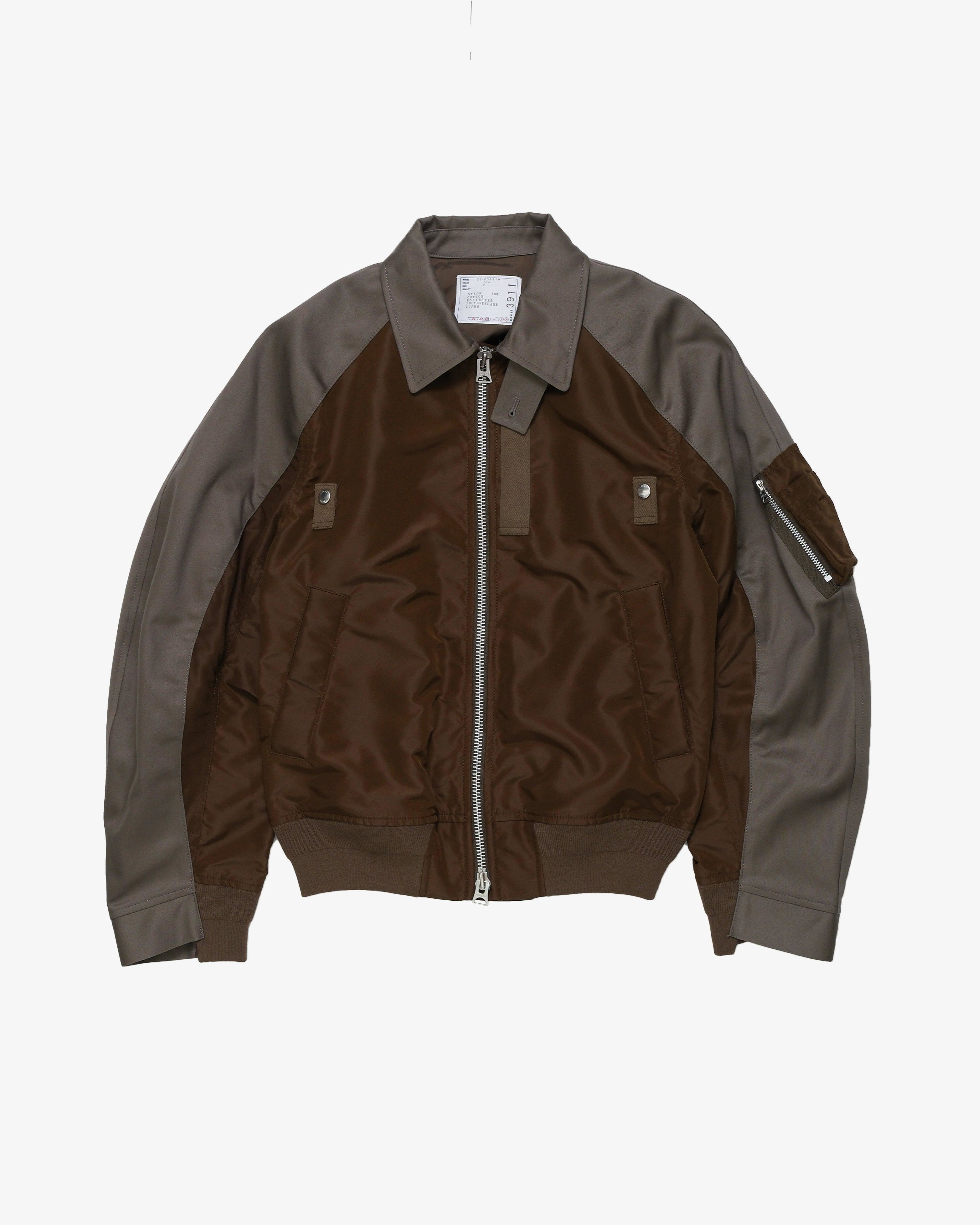 SACAI - Men's Cotton Chino X Nylon Twill Blouson - (Greyish Brown) by SACAI