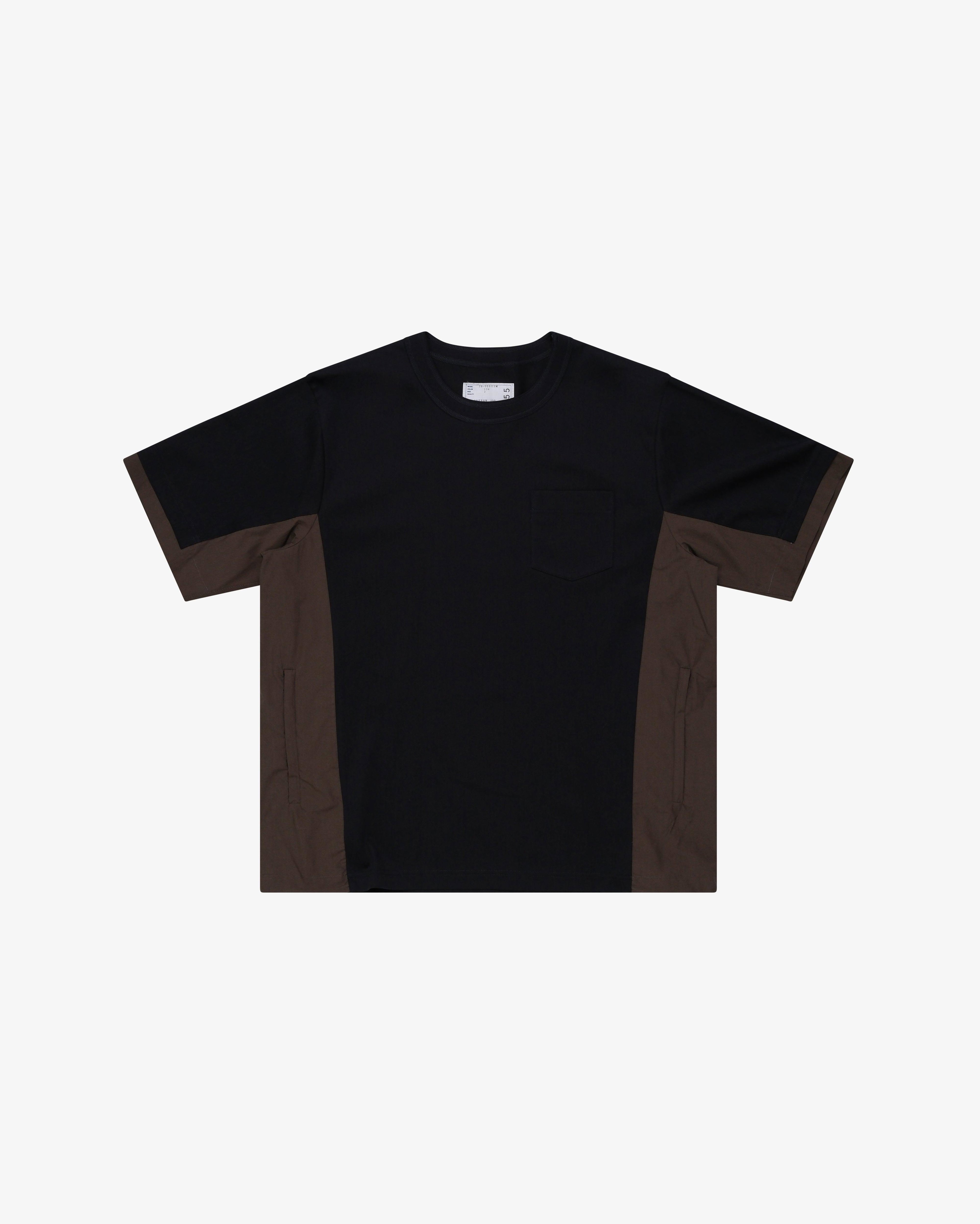 SACAI - Men's Cotton Typewriter X Cotton Jersey T-Shirt - (Navy) by SACAI
