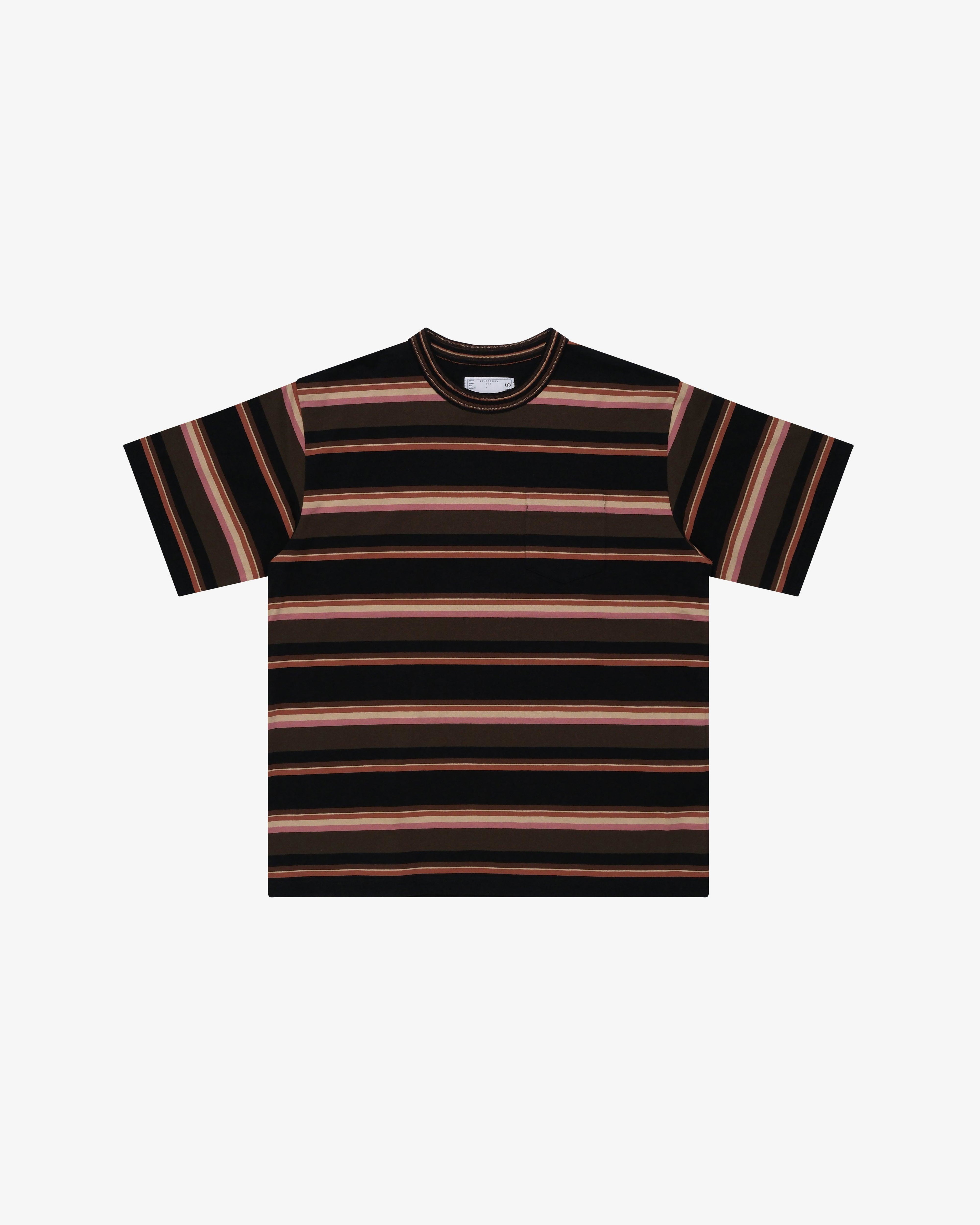 SACAI - Men's Horizontal Stripe T-Shirt - (Orange) by SACAI