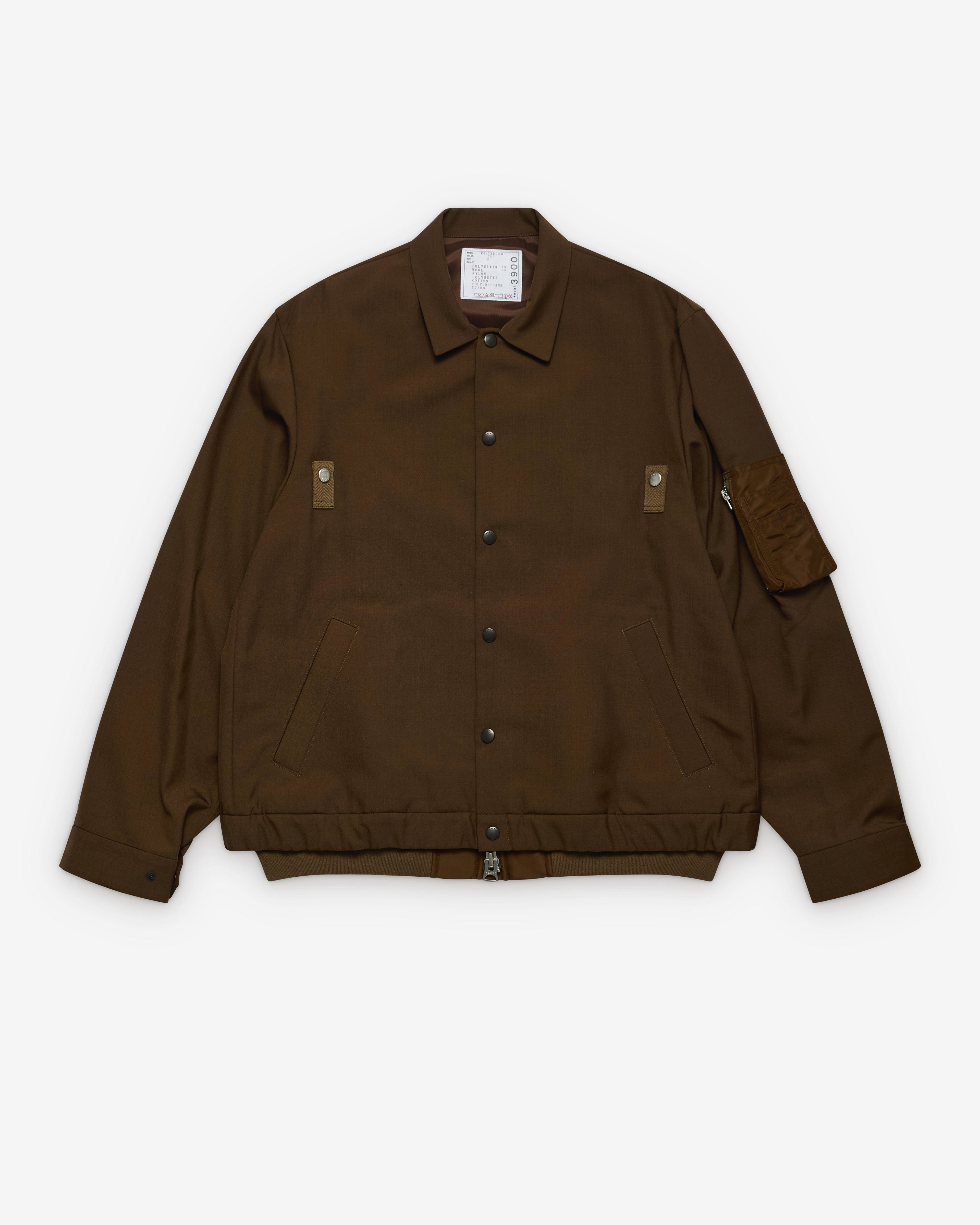 SACAI - Men's Nylon Twill Blouson - (Brown) by SACAI