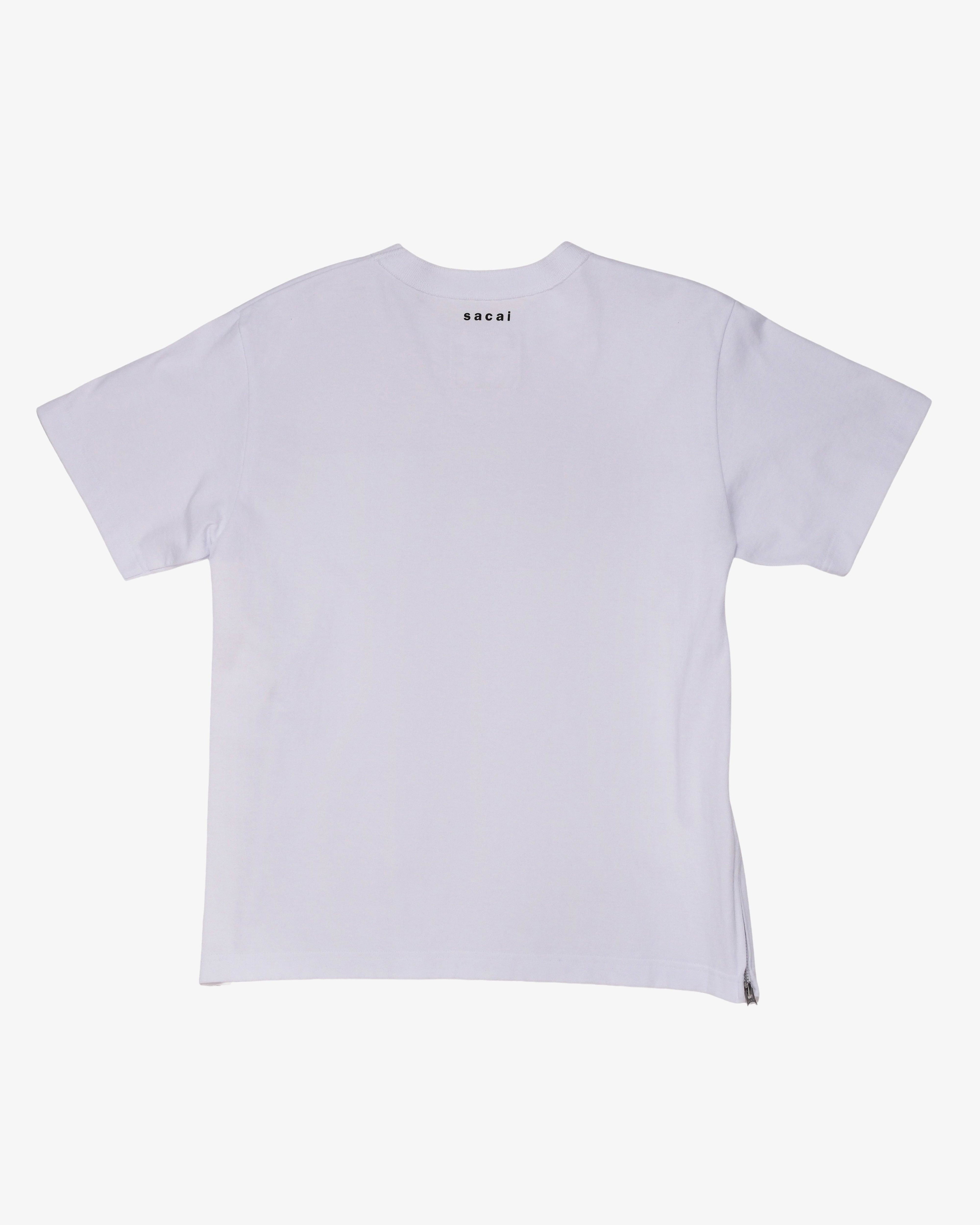 SACAI - Men's Side Zip Cotton T Shirt - (White) by SACAI