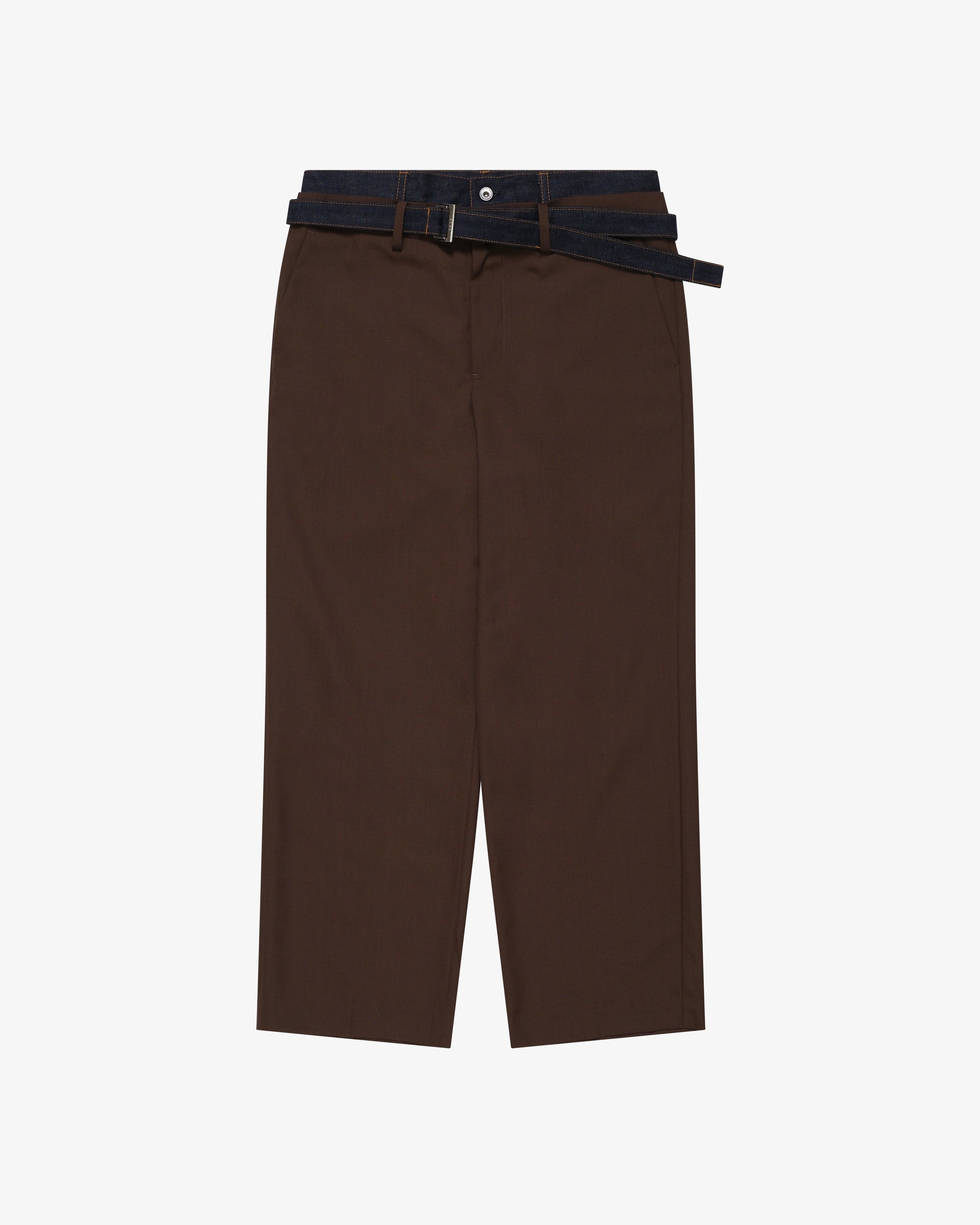 SACAI - Men's Suiting X Denim Pants - (Brown) by SACAI