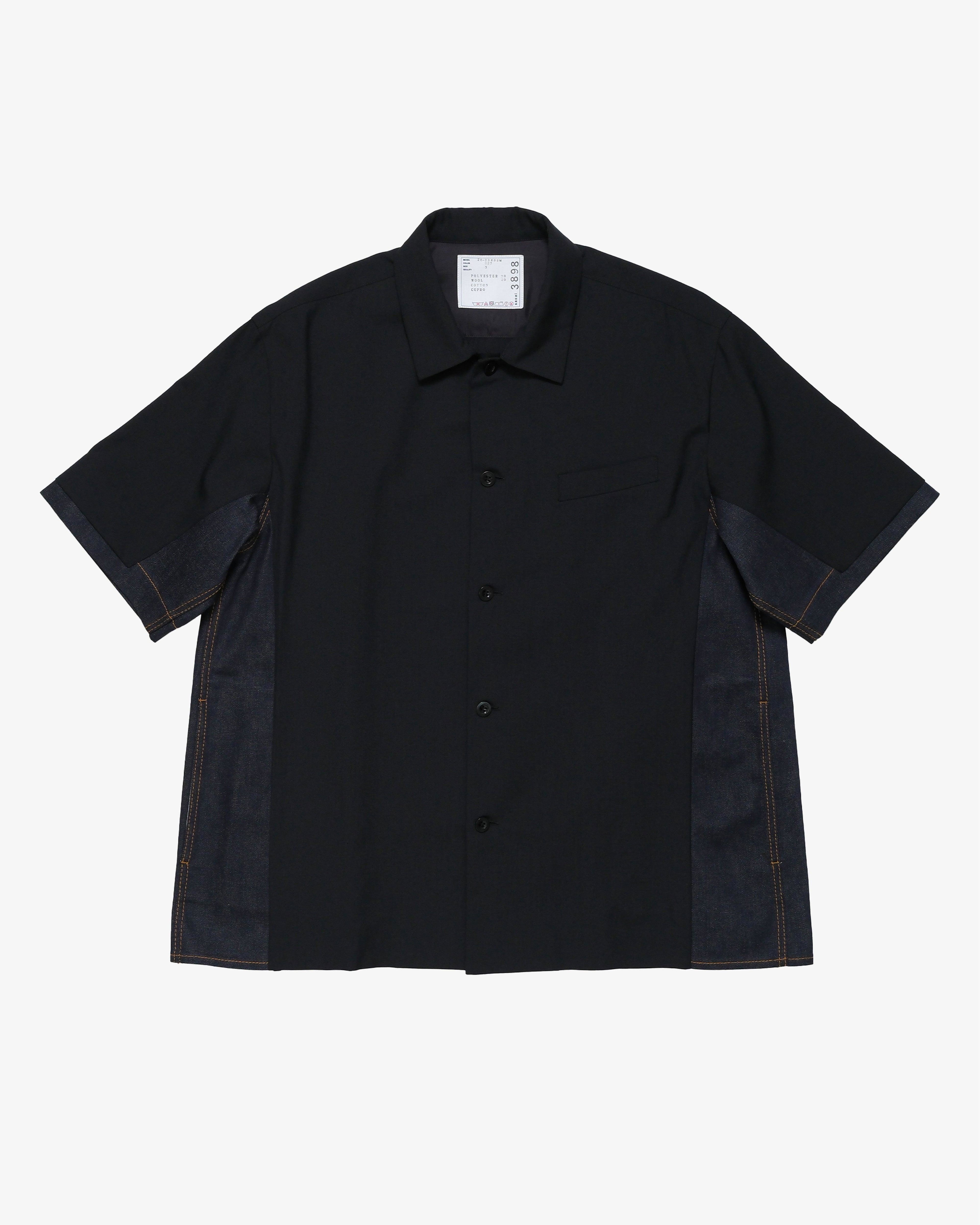 SACAI - Men's Suiting X Denim Shirt - (Black) by SACAI