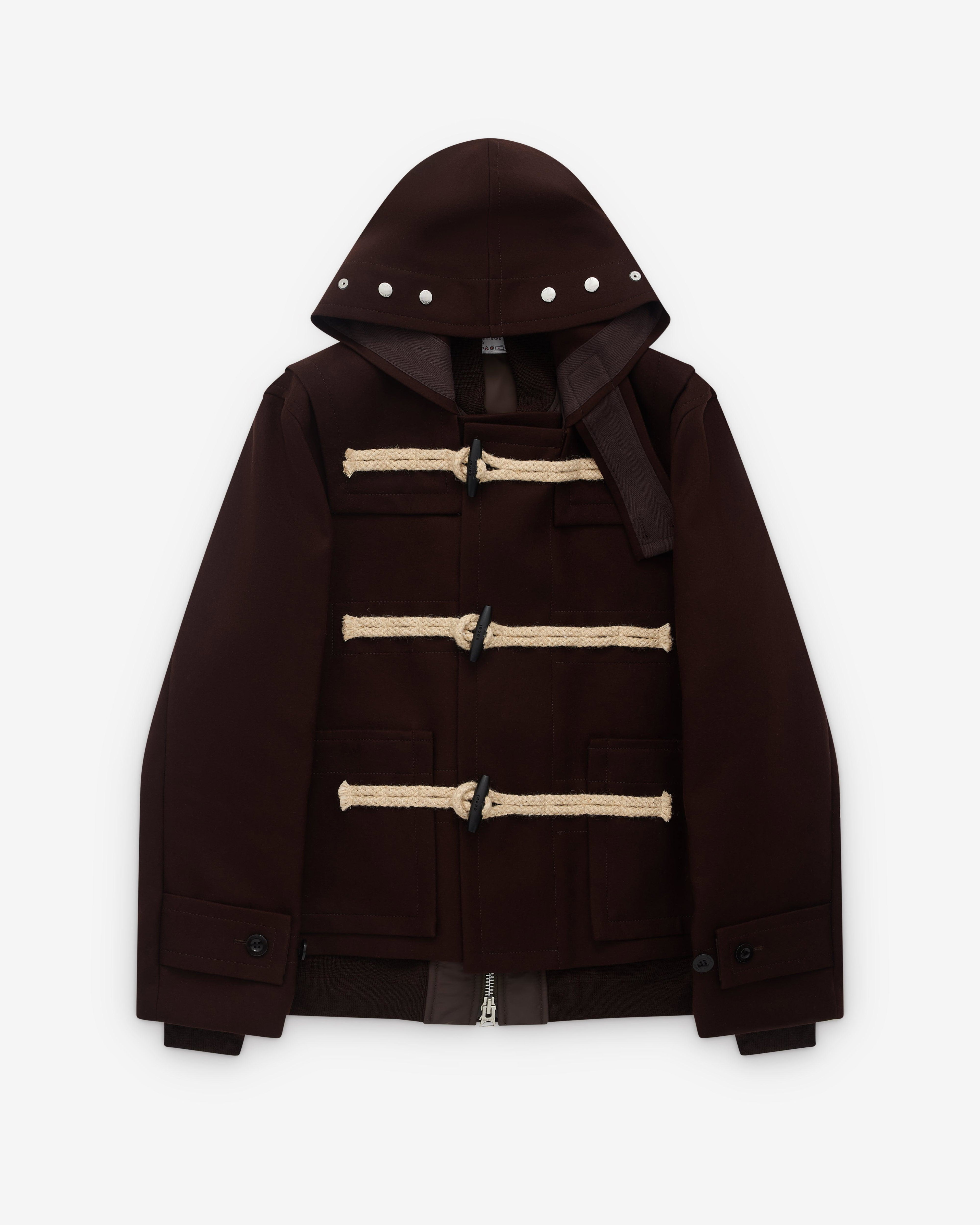SACAI - Men's Wool Melton Jacket - (Brown601) by SACAI