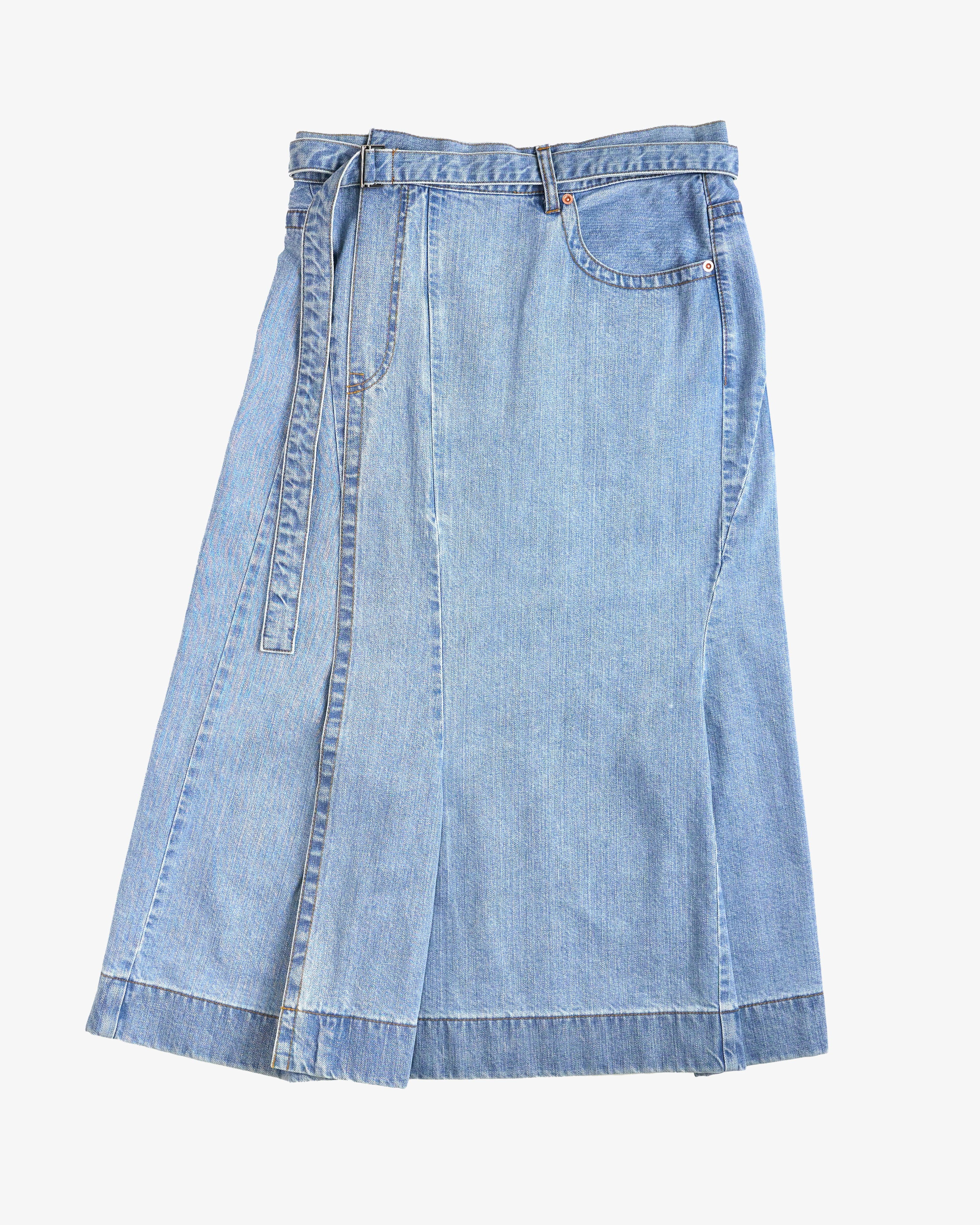 SACAI - Women's Denim Skirt - (Light Blue451) by SACAI