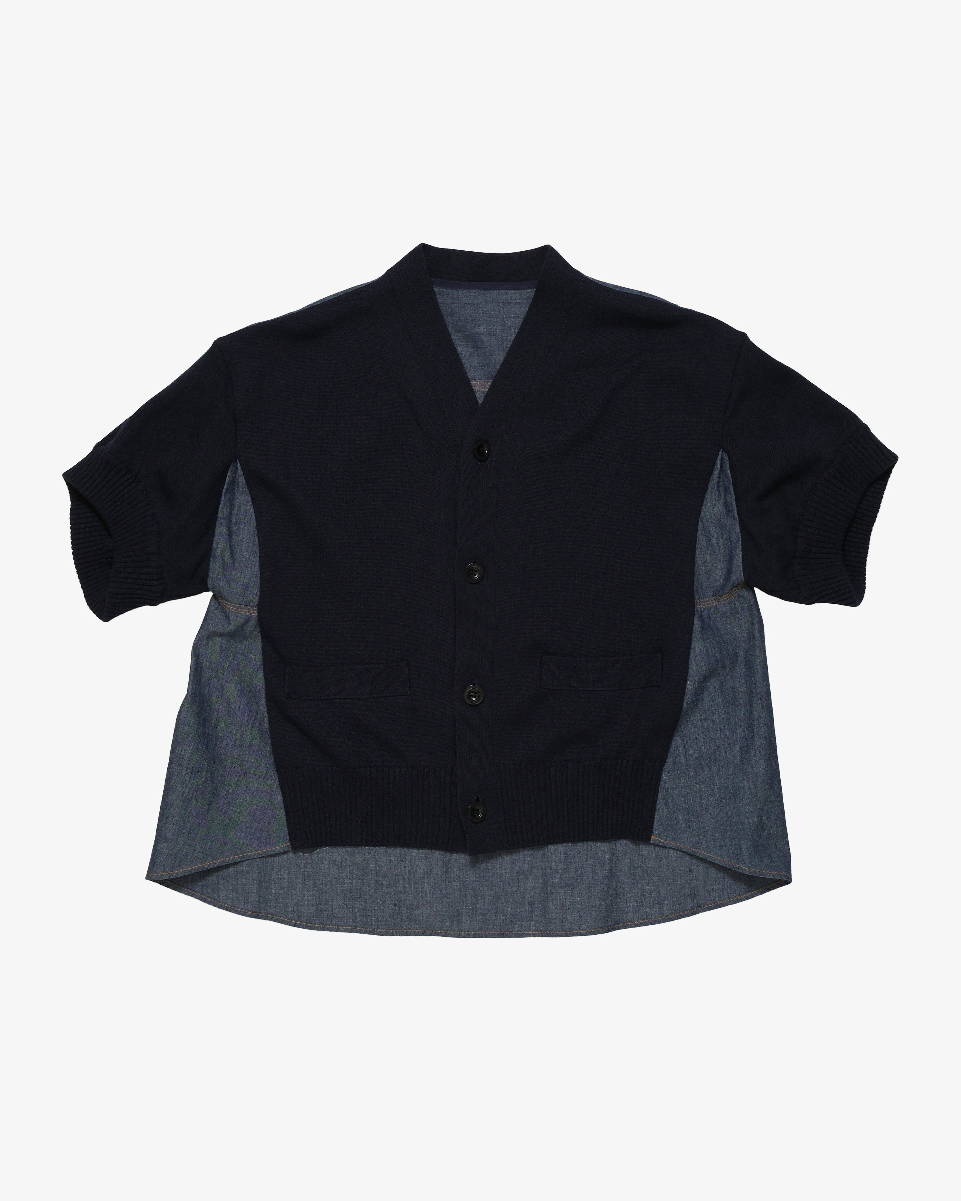 SACAI - Women's Denim X Knit Cardigan - (Denim) by SACAI