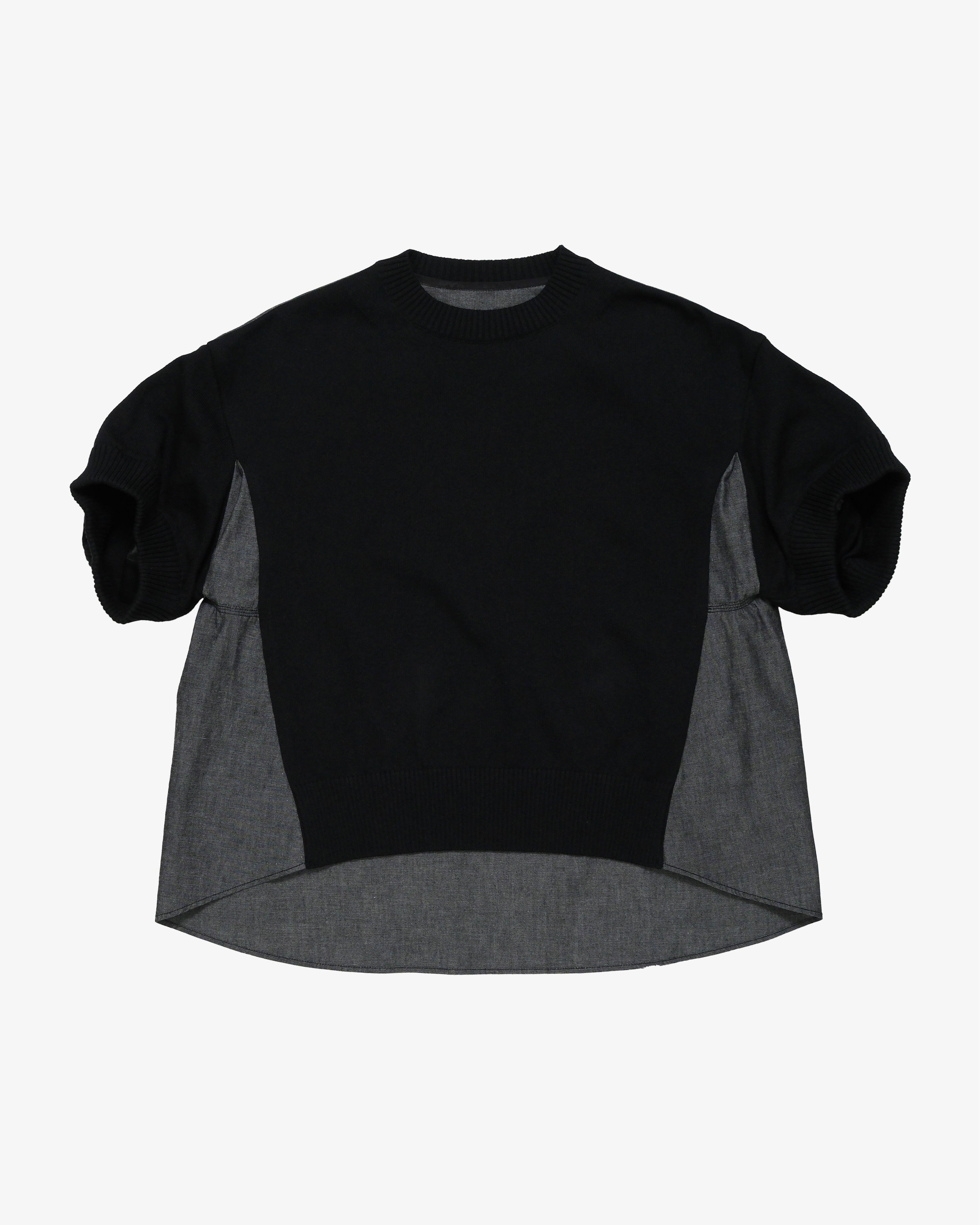 SACAI - Women's Denim X Knit Pullover - (Black) by SACAI