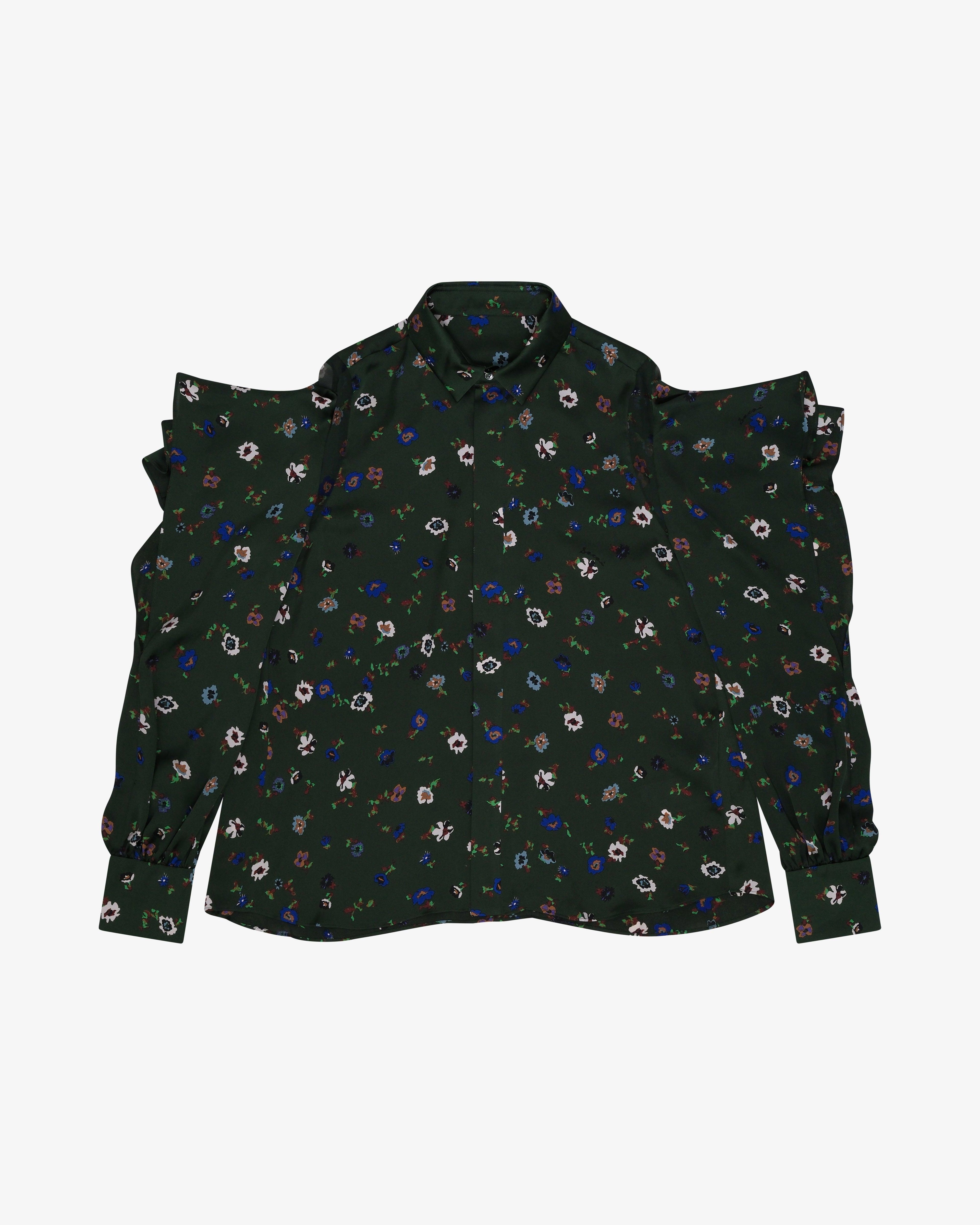 SACAI - Women's Floral Print Blouse - (Green) by SACAI