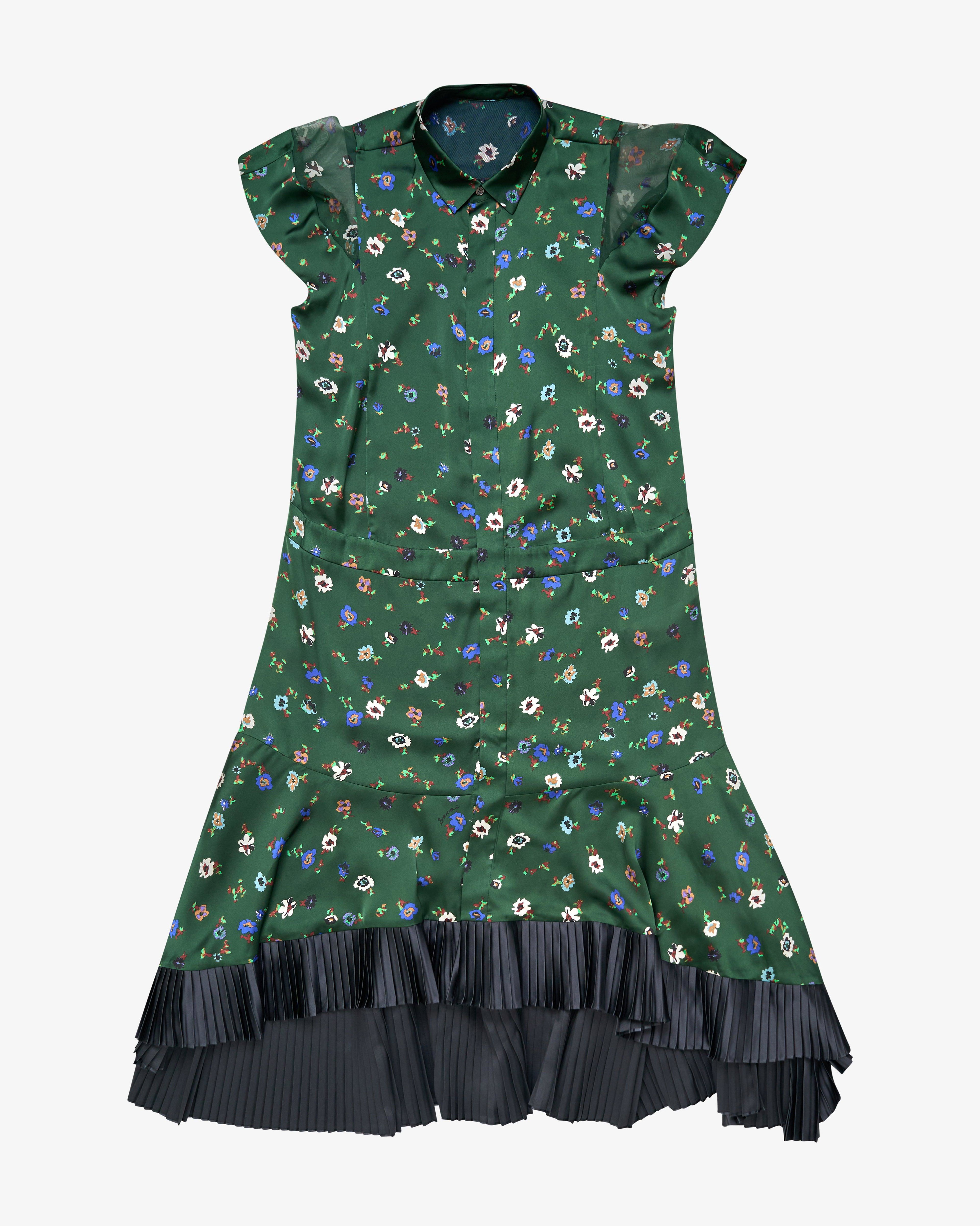 SACAI - Women's Floral Print Dress - (Green) by SACAI