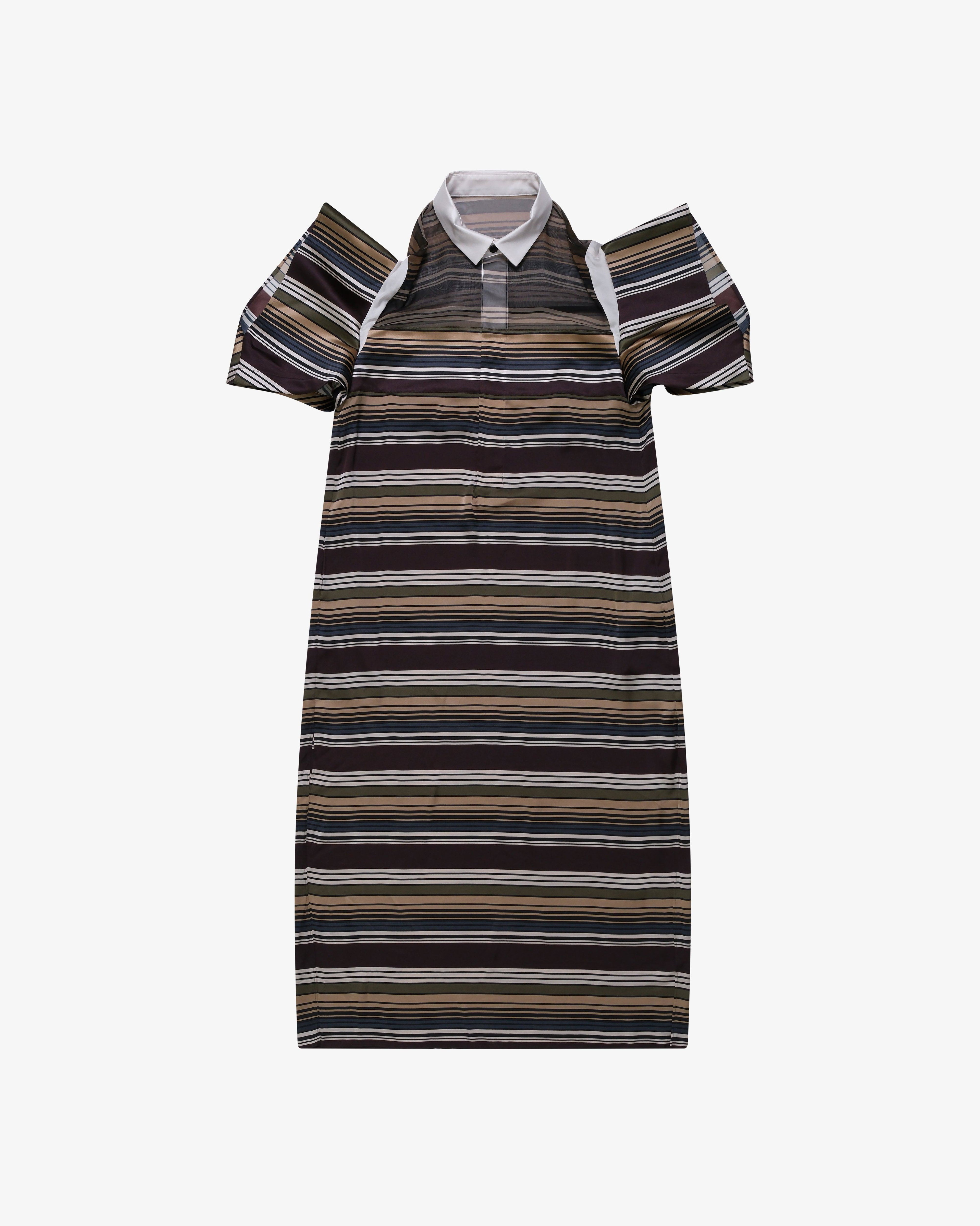 SACAI - Women's Horizontal Stripe Dress - (Brown) by SACAI