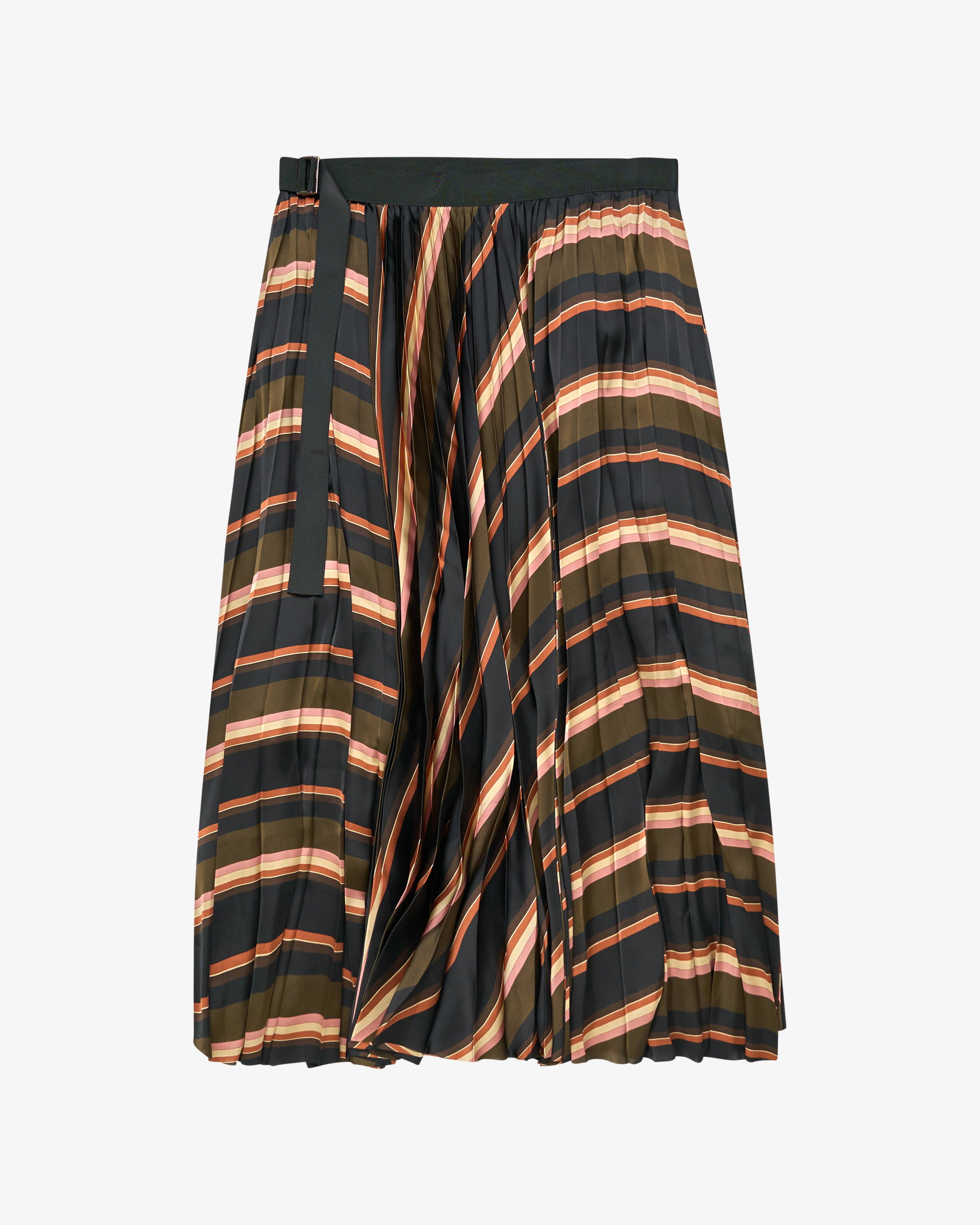 SACAI - Women's Horizontal Stripe Skirt - (Khaki) by SACAI