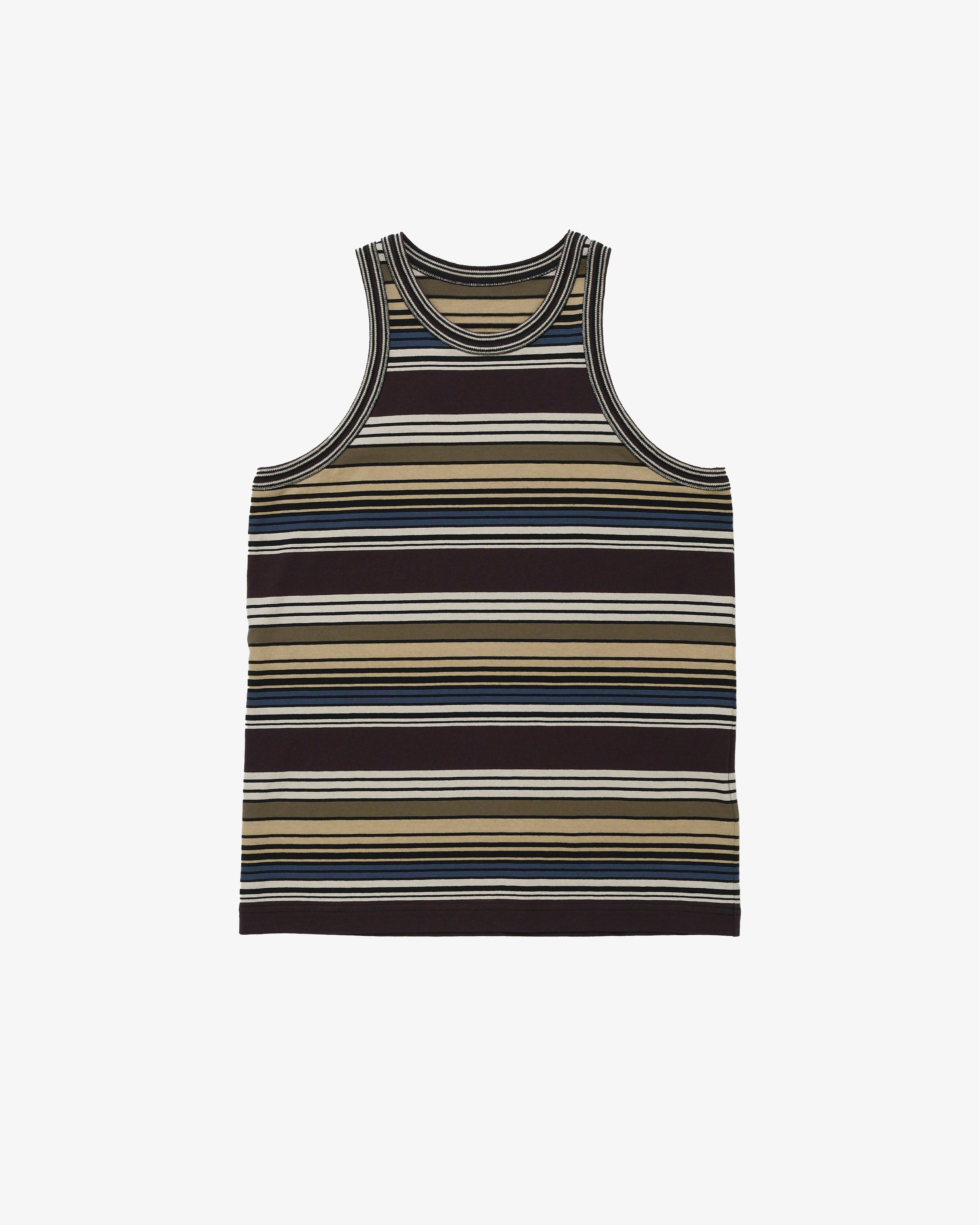 SACAI - Women's Horizontal Stripe Tank Top - (Brown) by SACAI