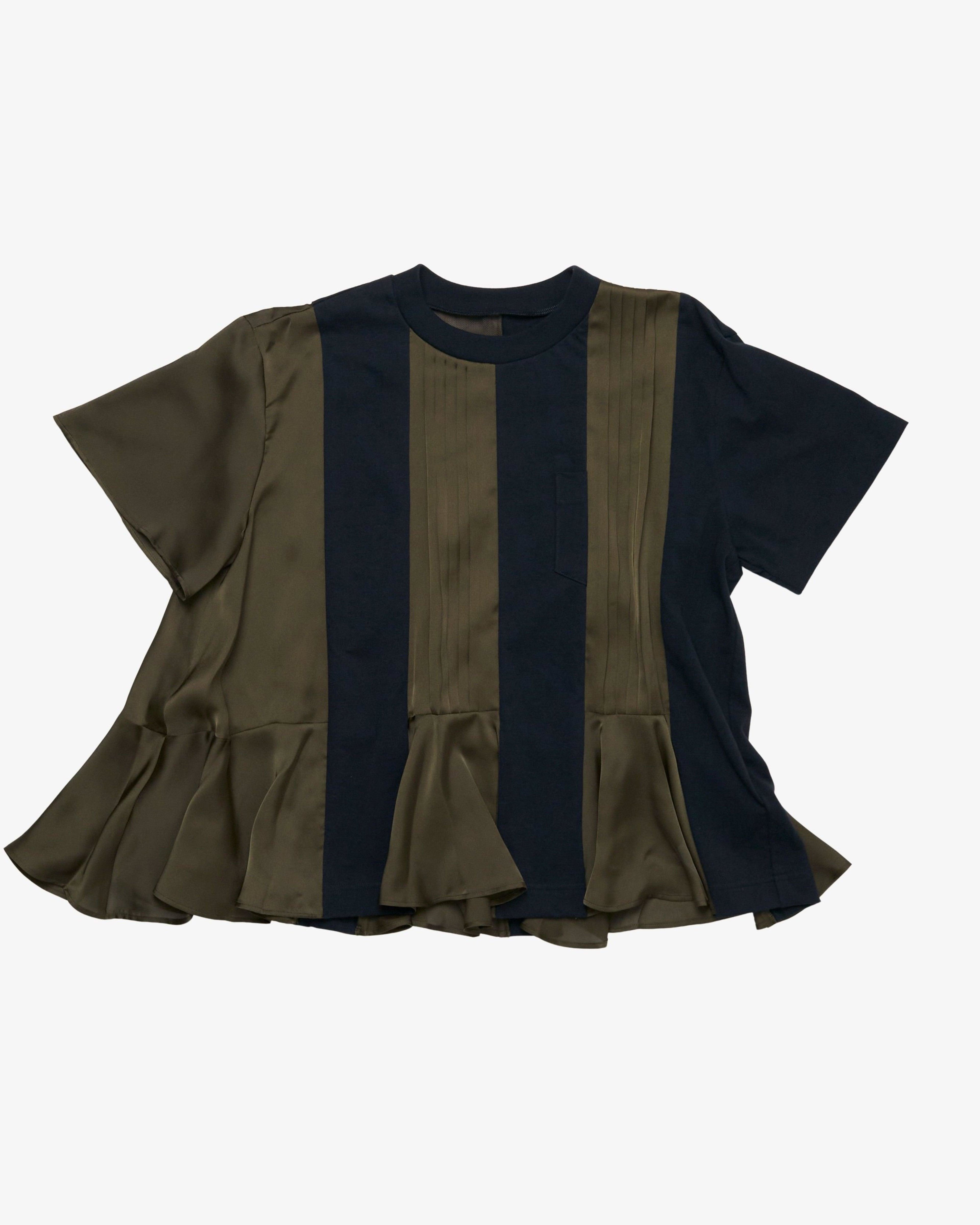SACAI - Women's Satin X Cotton Jersey T-Shirt - (Multi) by SACAI
