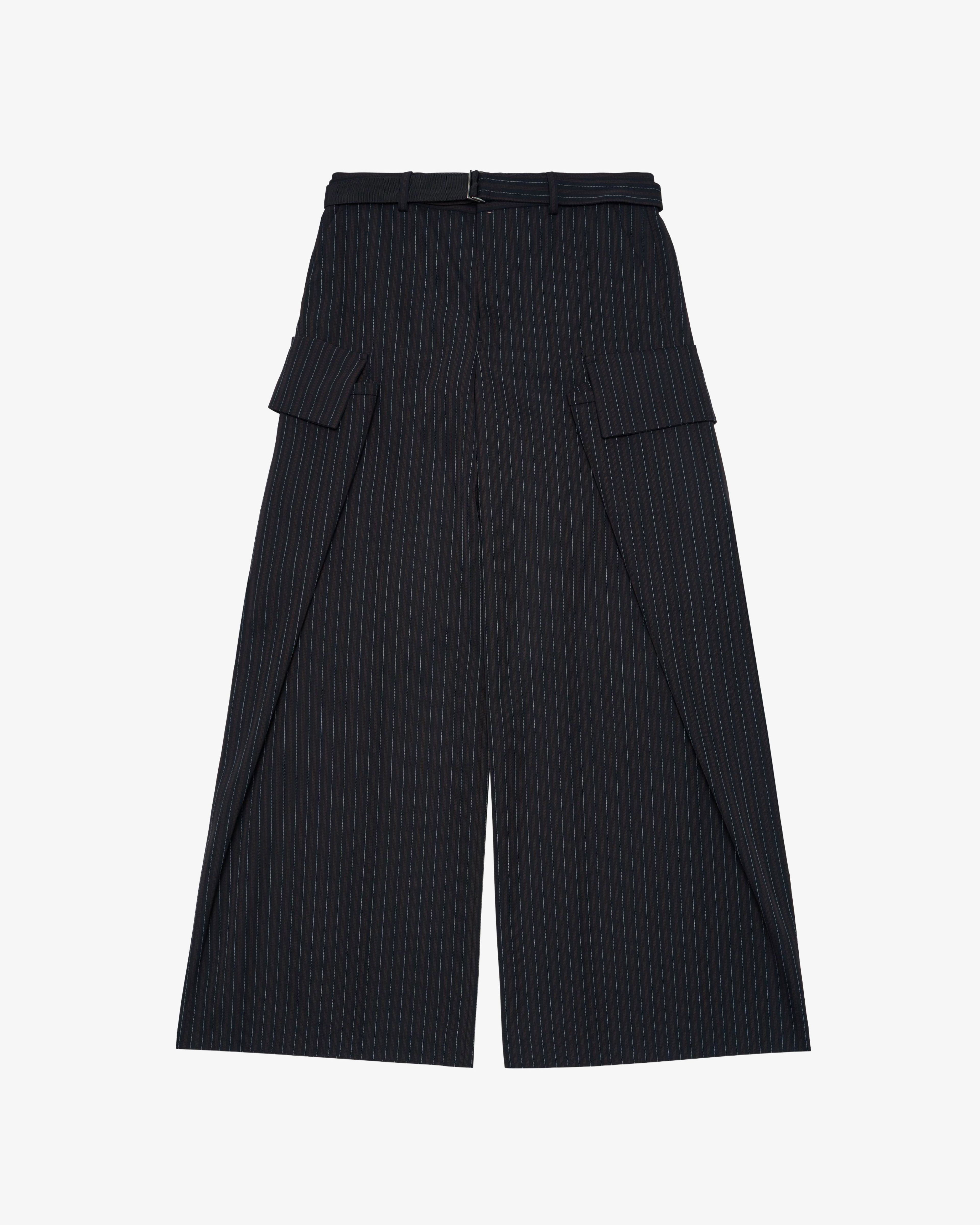 SACAI - Women's Stripe Doeskin Pants - (Black) by SACAI