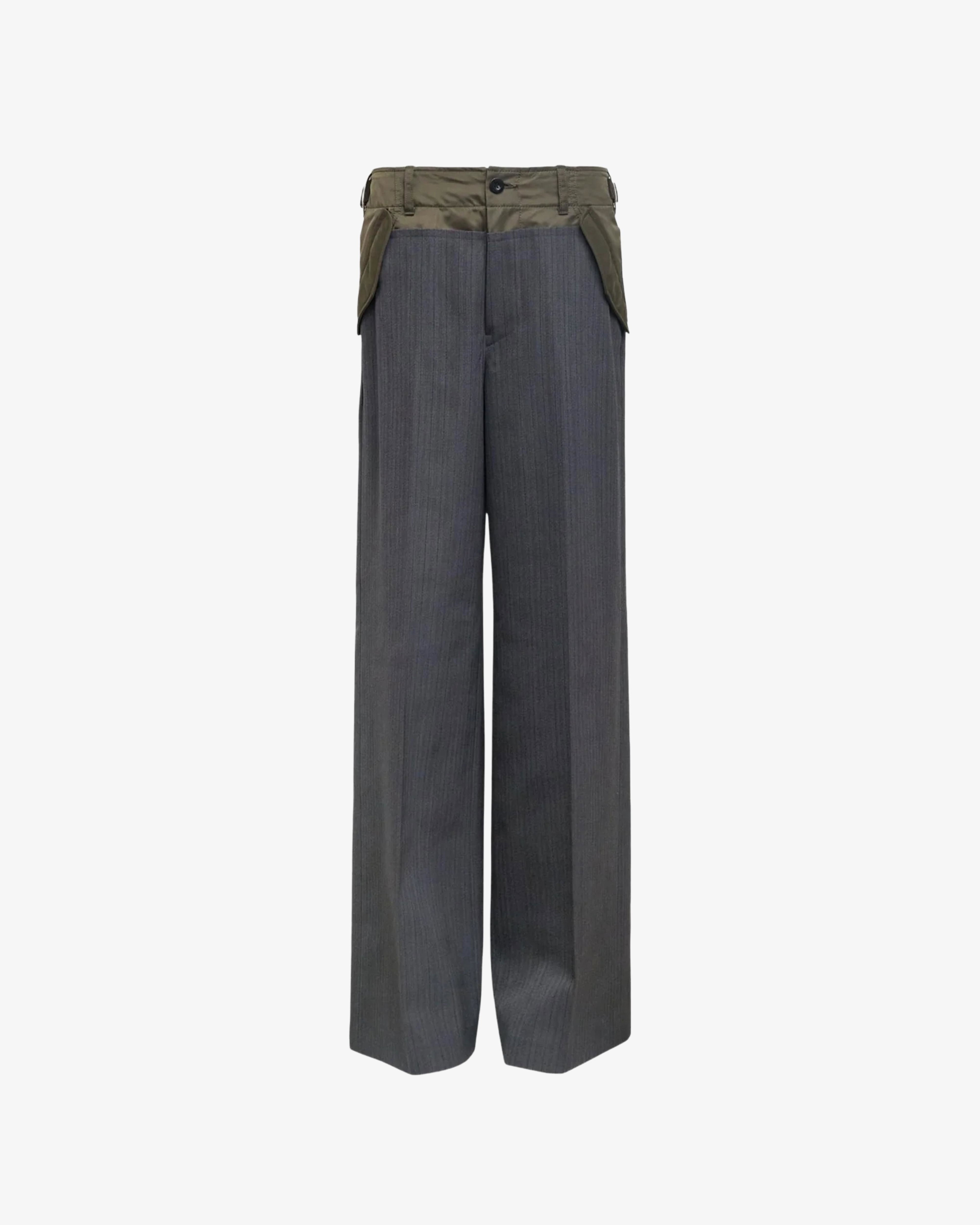 SACAI - Women's Stripe Doeskin Pants - (Khaki342) by SACAI