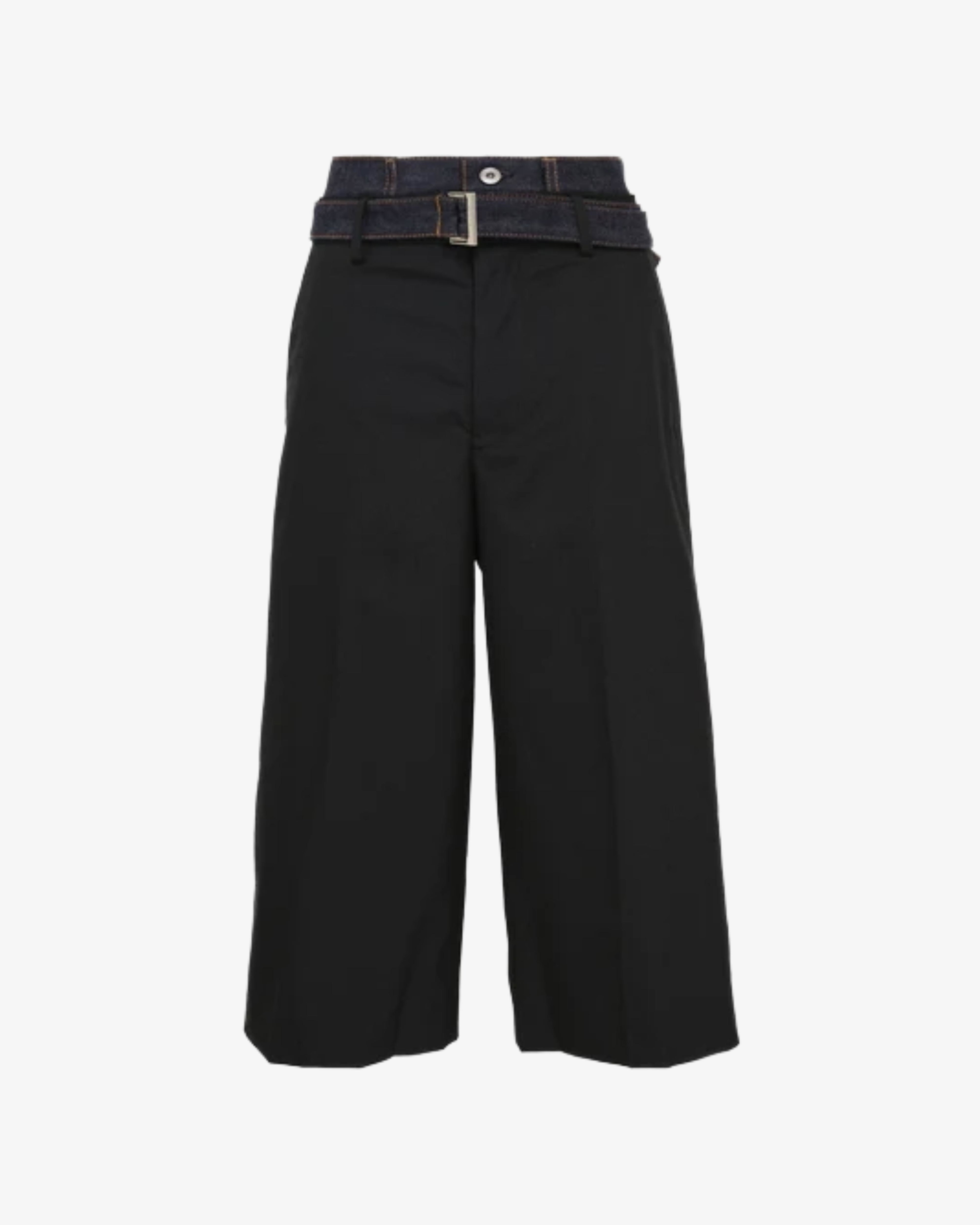 SACAI - Women's Suiting X Denim Pants - (Black) by SACAI