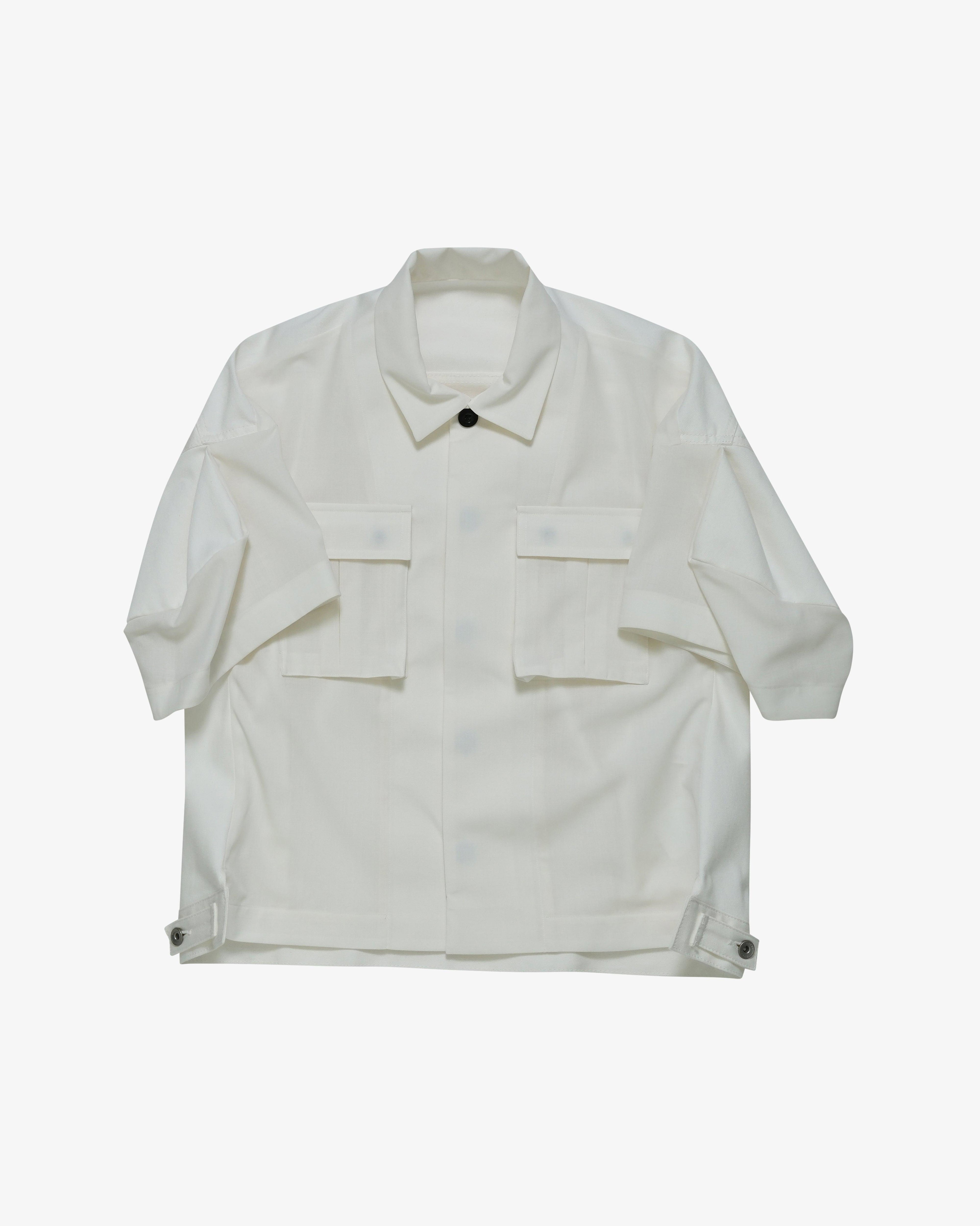 SACAI - Women's Suiting X Denim Shirt - (Off-White) by SACAI