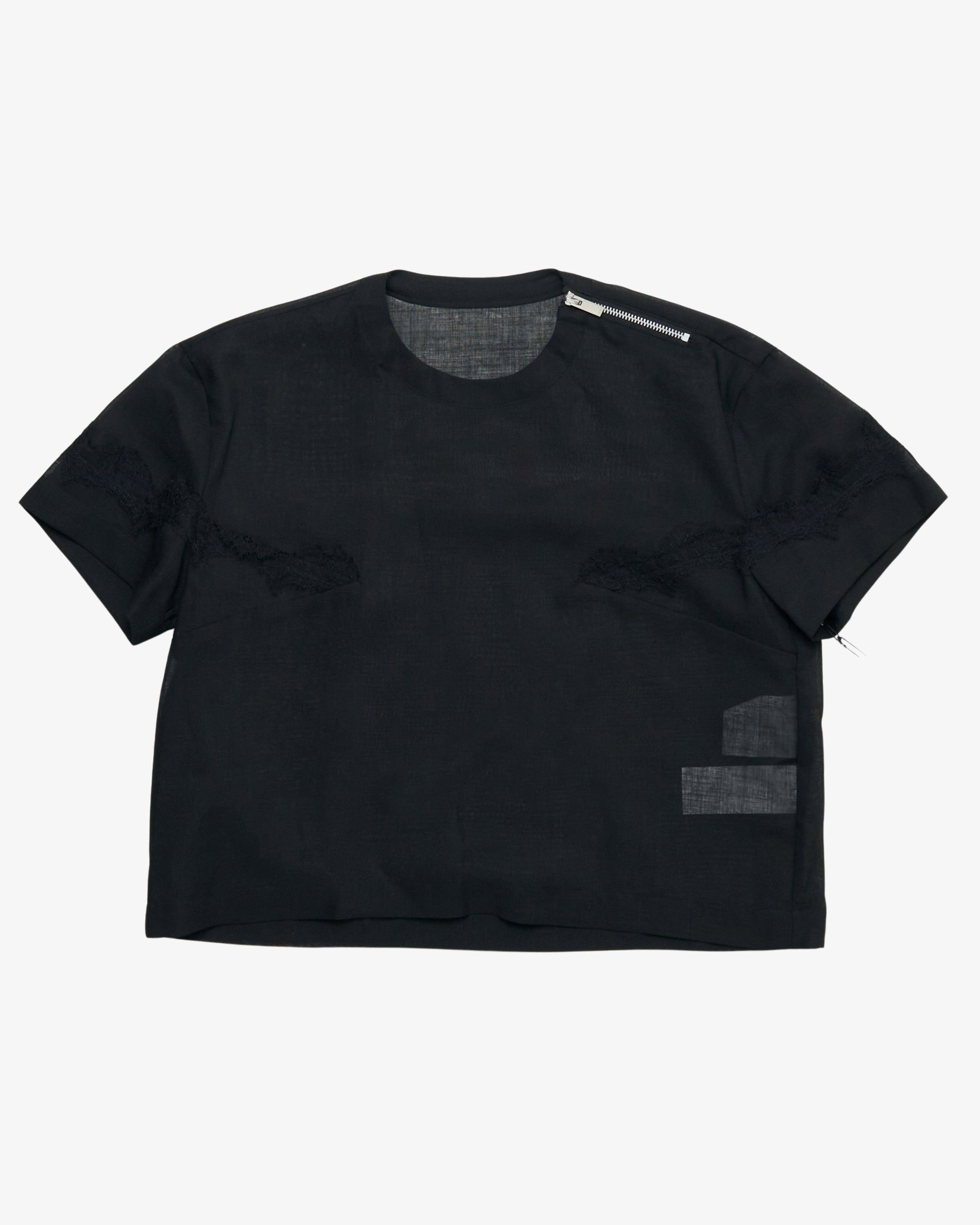 SACAI - Women's Wool Organza Pullover - (Black) by SACAI