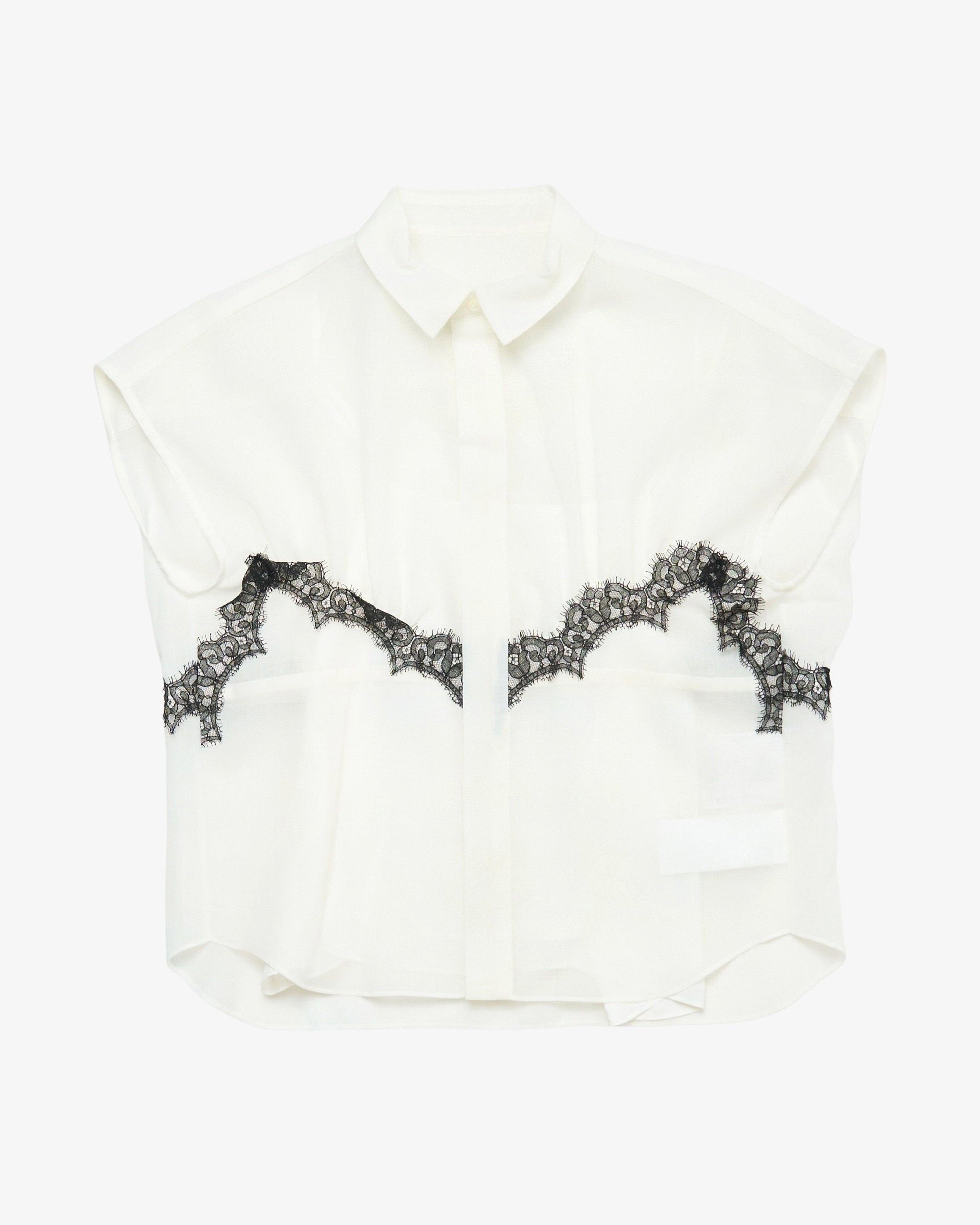 SACAI - Women's Wool Organza Shirt - (Off-White) by SACAI