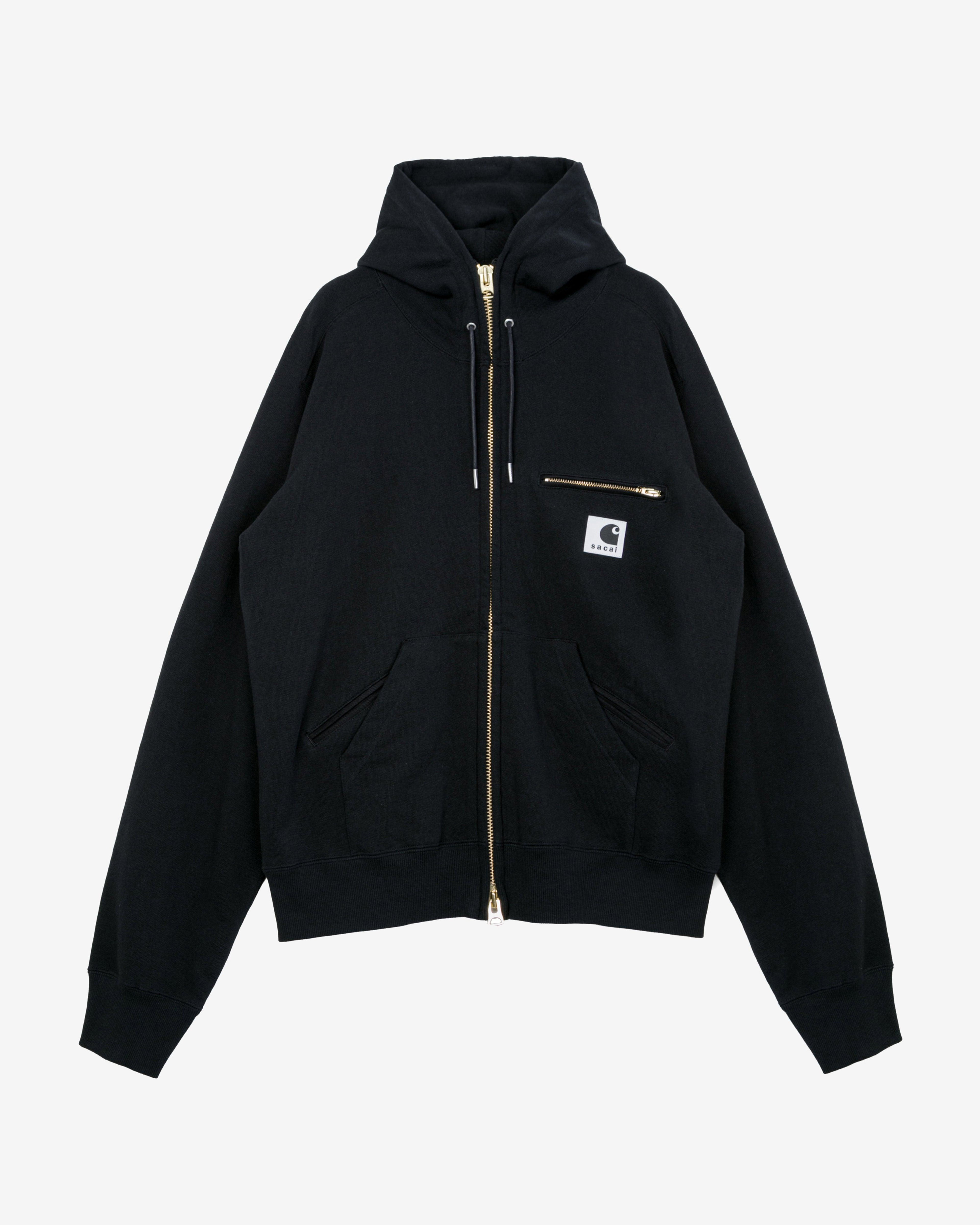 Sacai -  Men's Carhartt WIP Cotton Jersey Hoodie - (Black) by SACAI