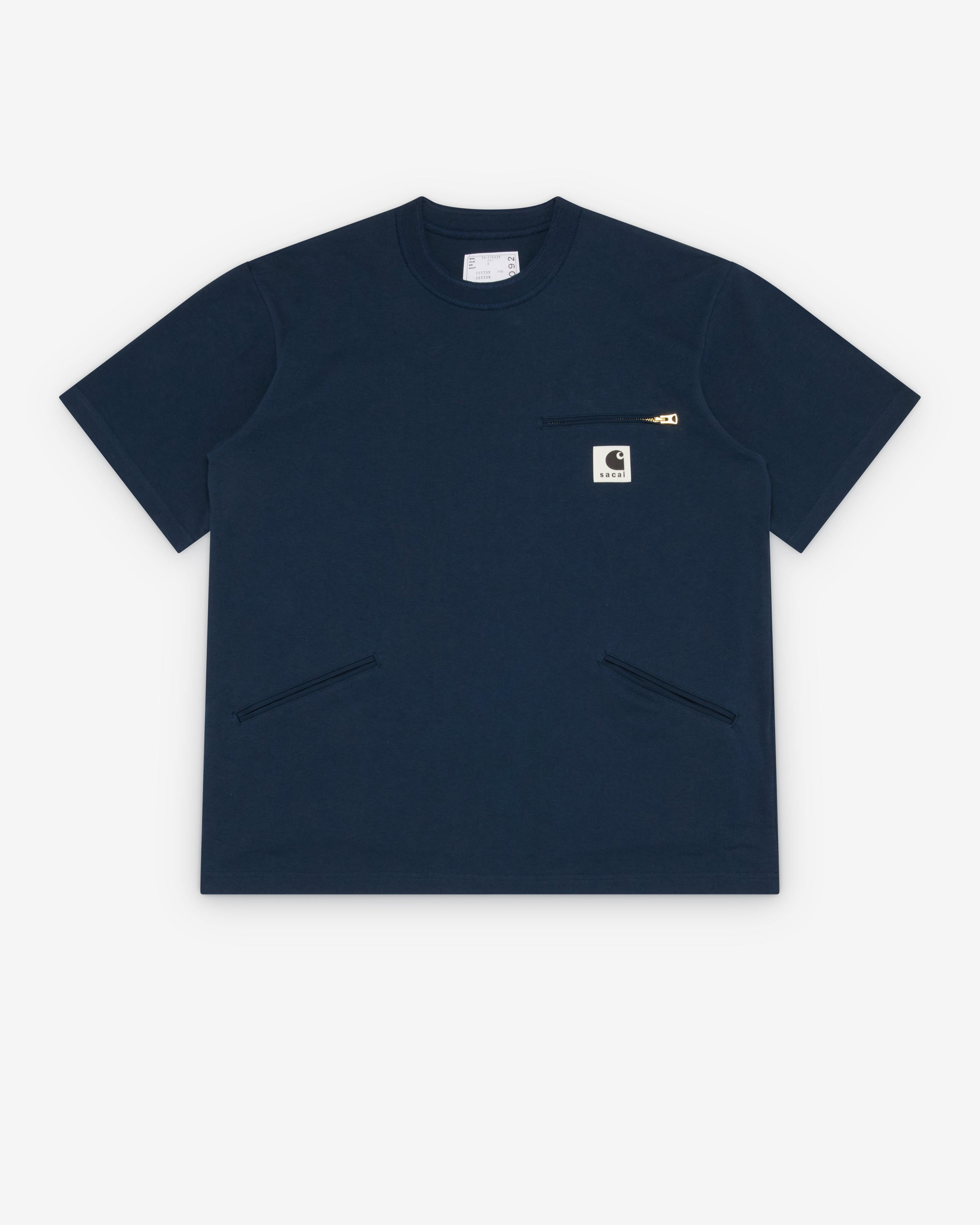 Sacai - Men's Carhartt WIP Cotton Jersey T-Shirt - (Navy) by SACAI