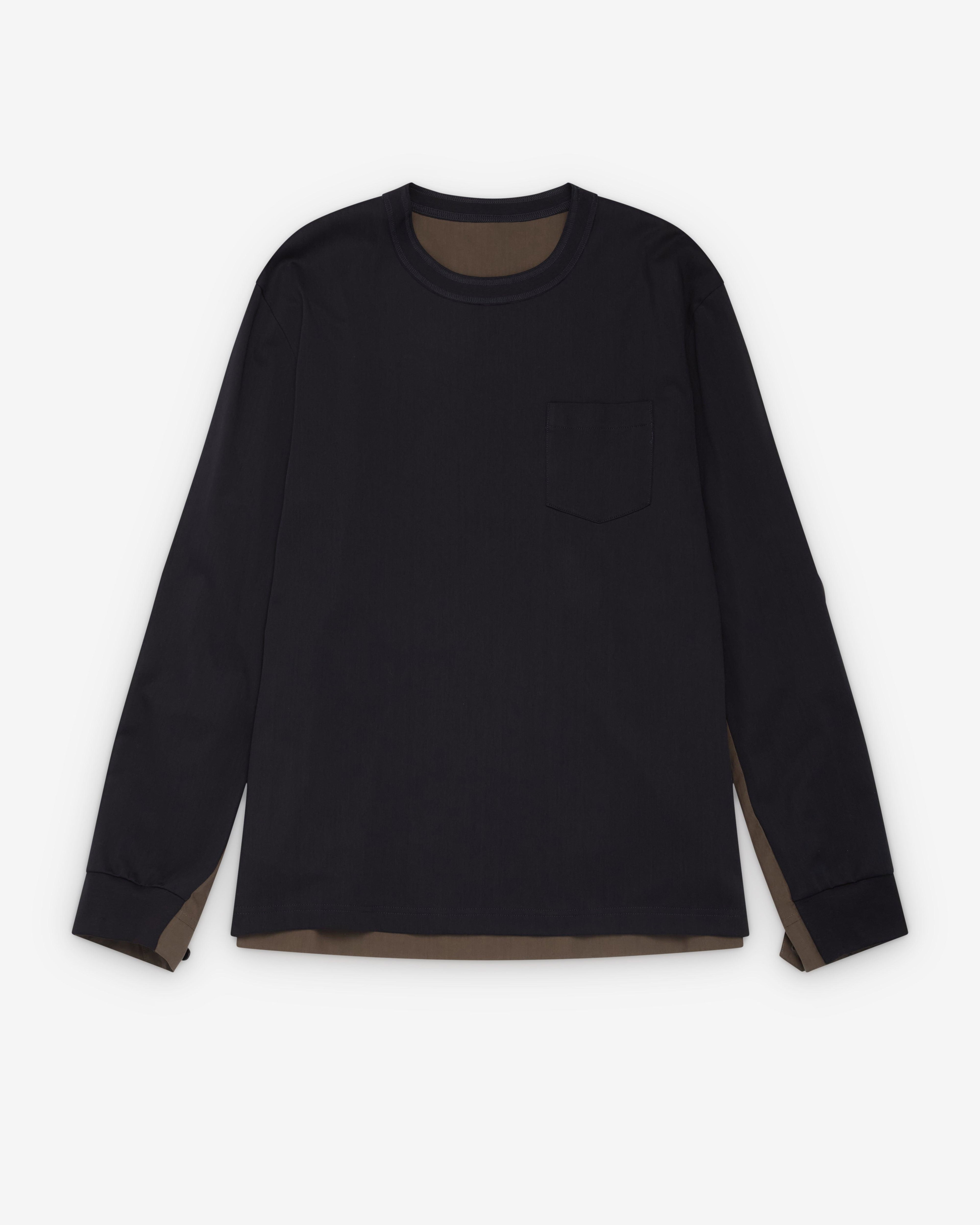 Sacai - Men's Cotton Typewriter Cotton Jersey - (Black/Brown) by SACAI