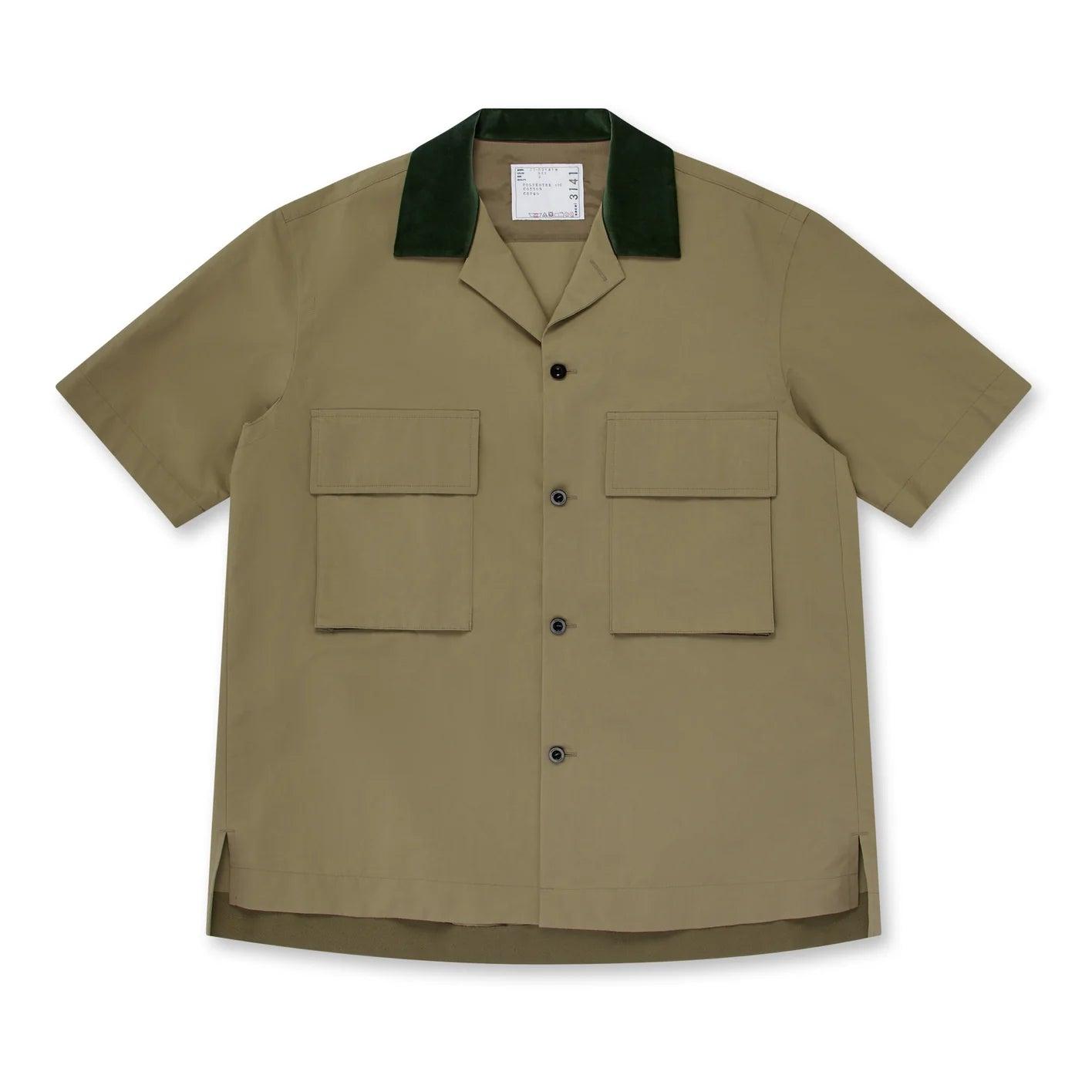 Sacai - Men's Matte Taffeta Shirt - (Green) by SACAI