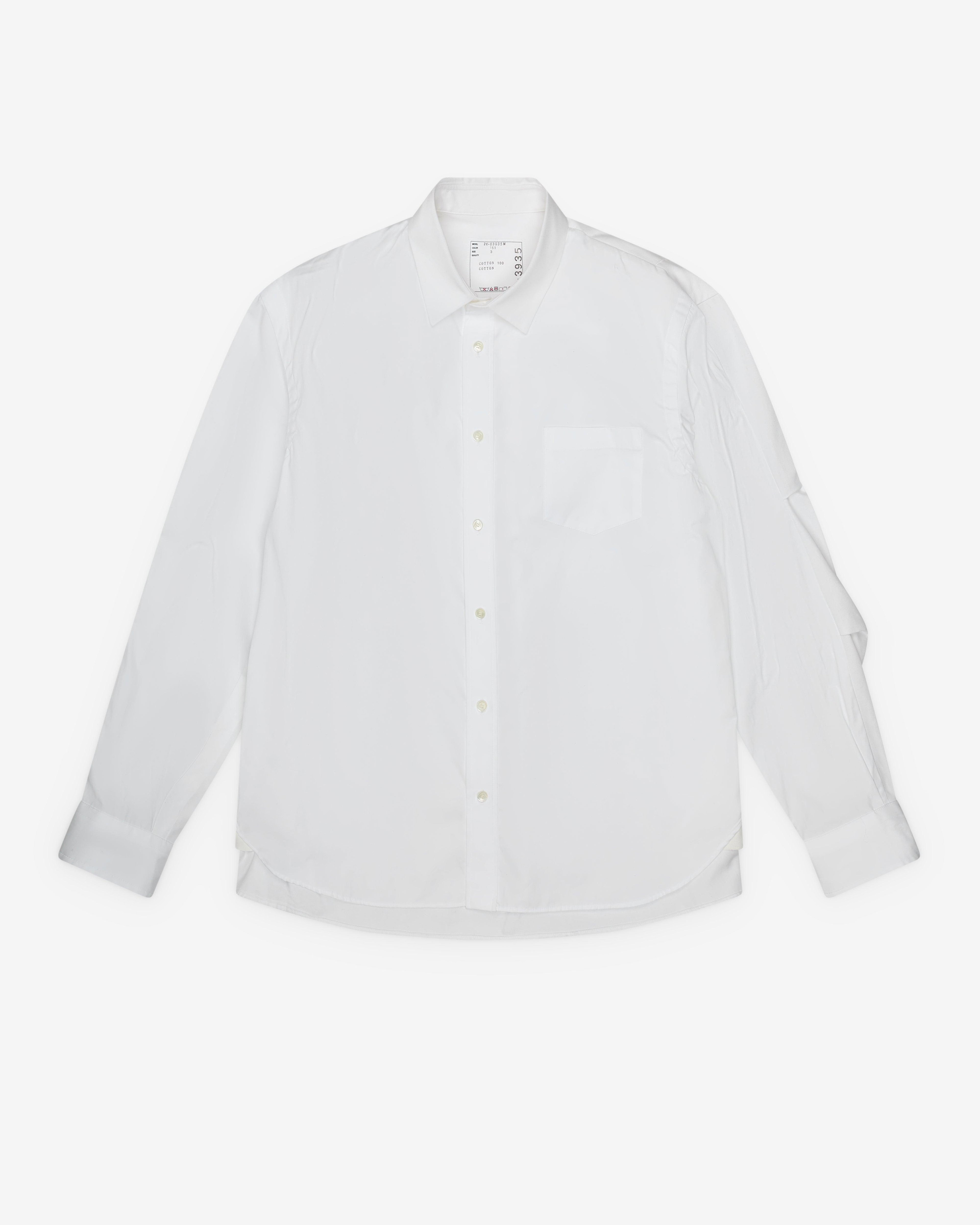 Sacai - Men's Poplin Shirt - (Off White) by SACAI