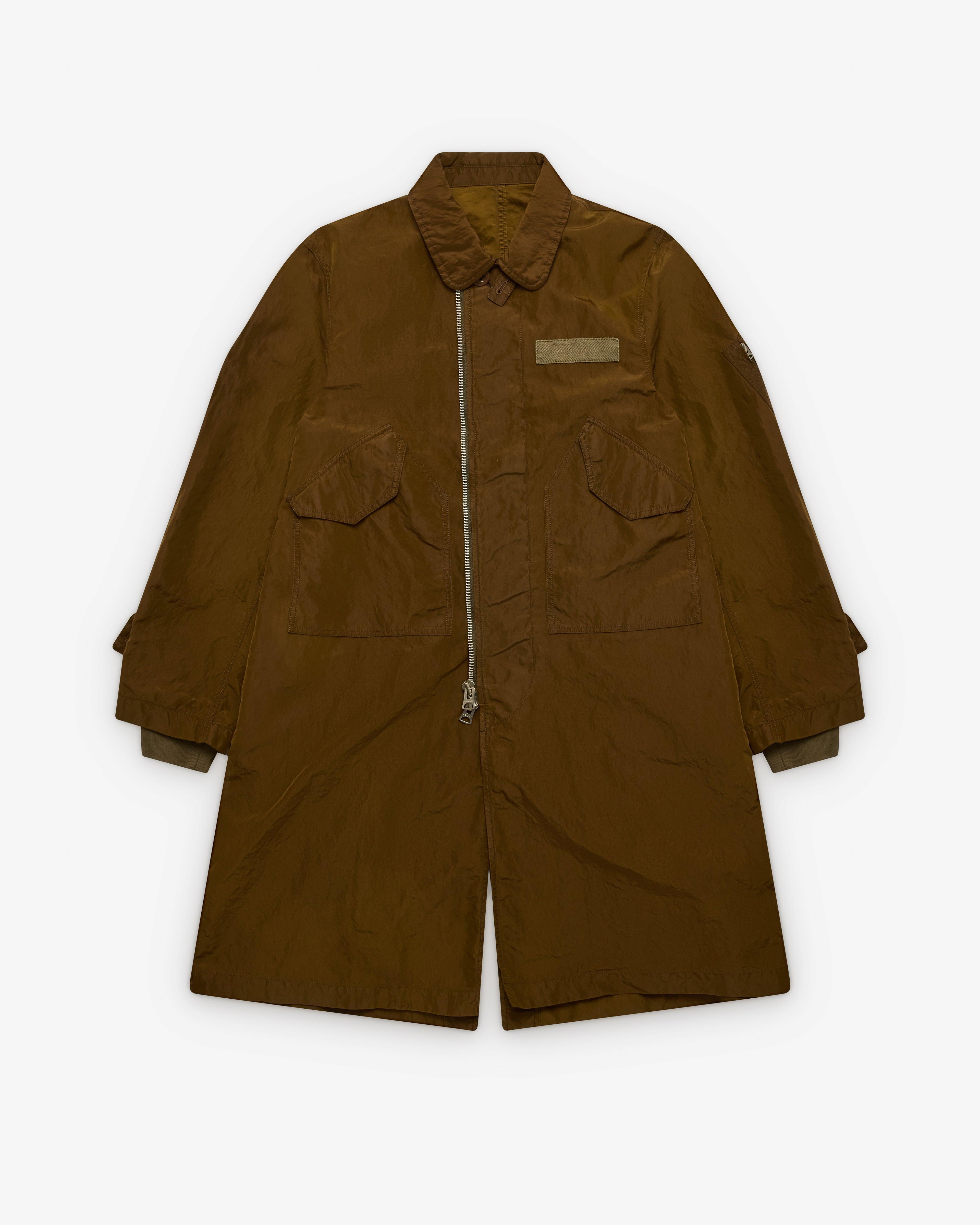 Sacai - Men's Treated Nylon Twill Coat - (Green) by SACAI