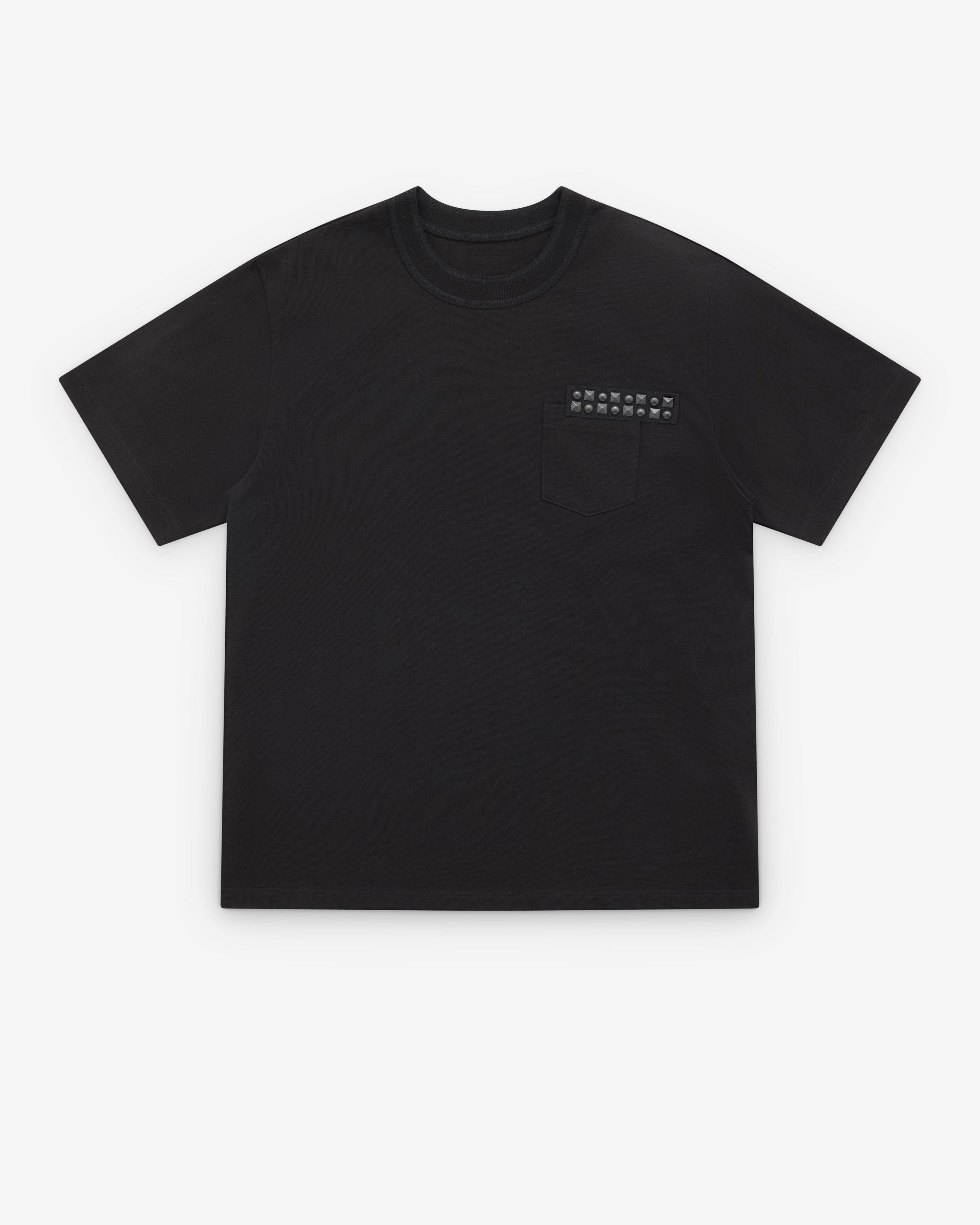 Sacai - Studded Cotton Jersey T-Shirt - (Black) by SACAI