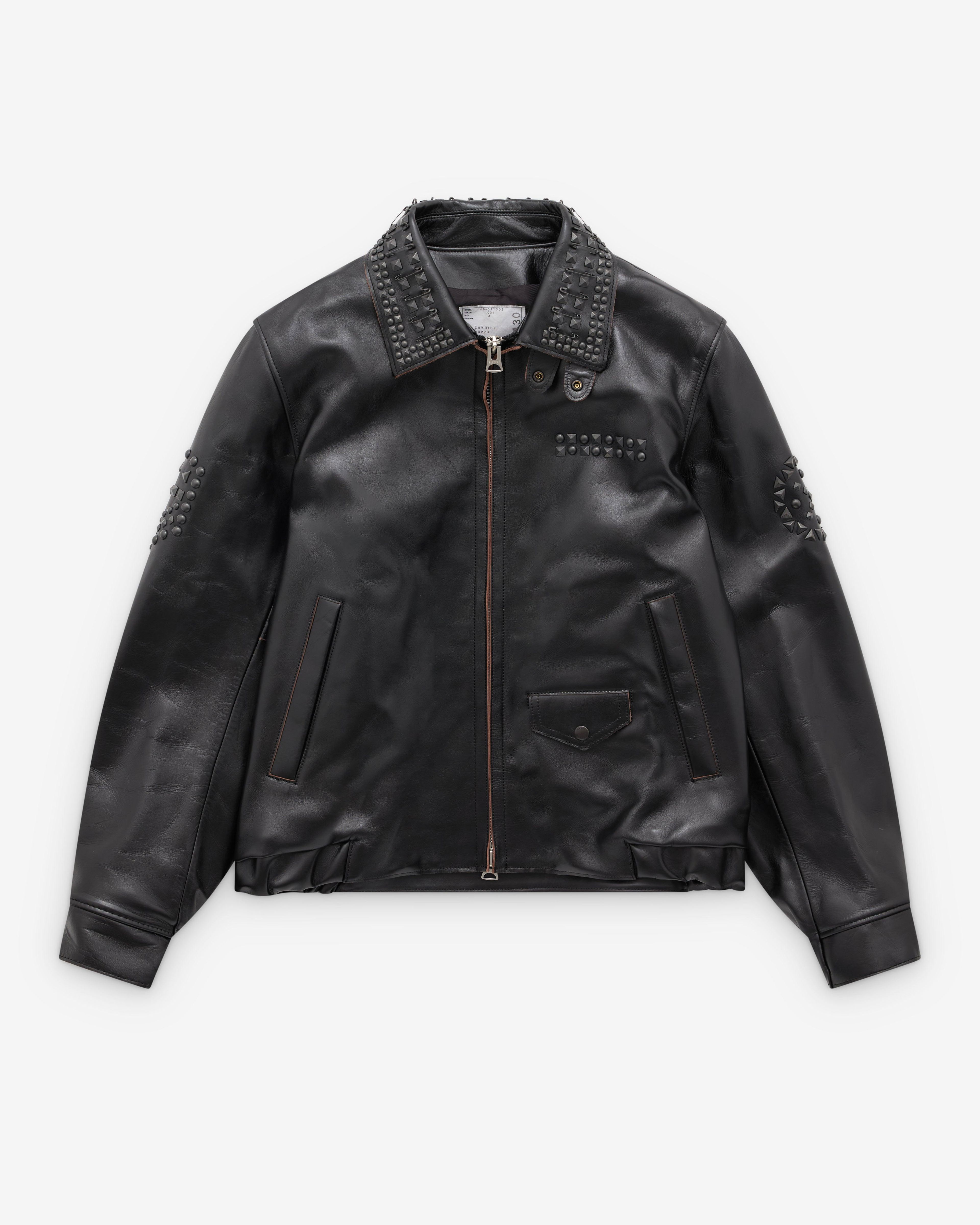 Sacai - Studded Leather Jacket - (Black) by SACAI